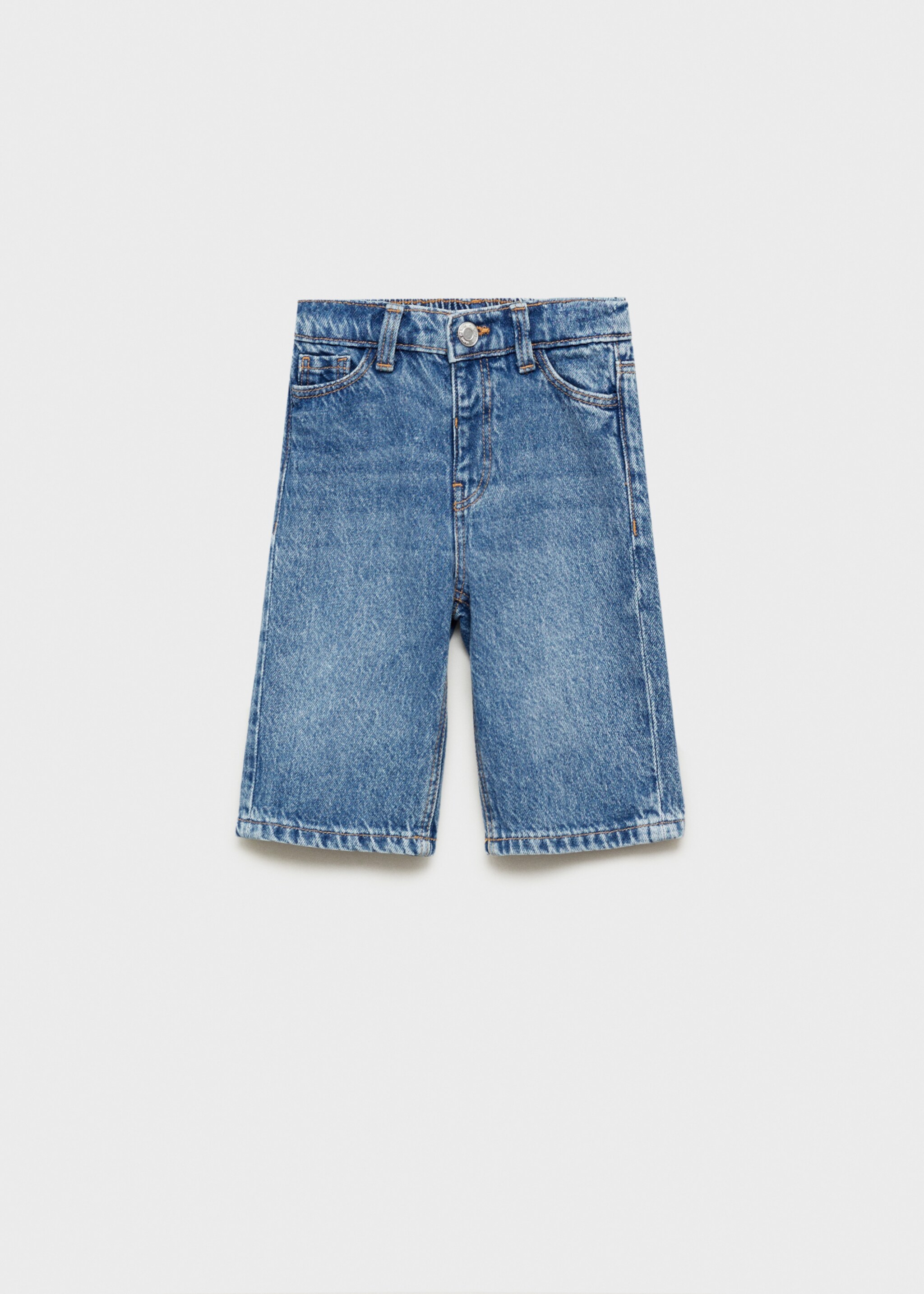 Jeans culotte mid-waist comfort - Article without model, Medium Blue. Ref: 87023271-00.