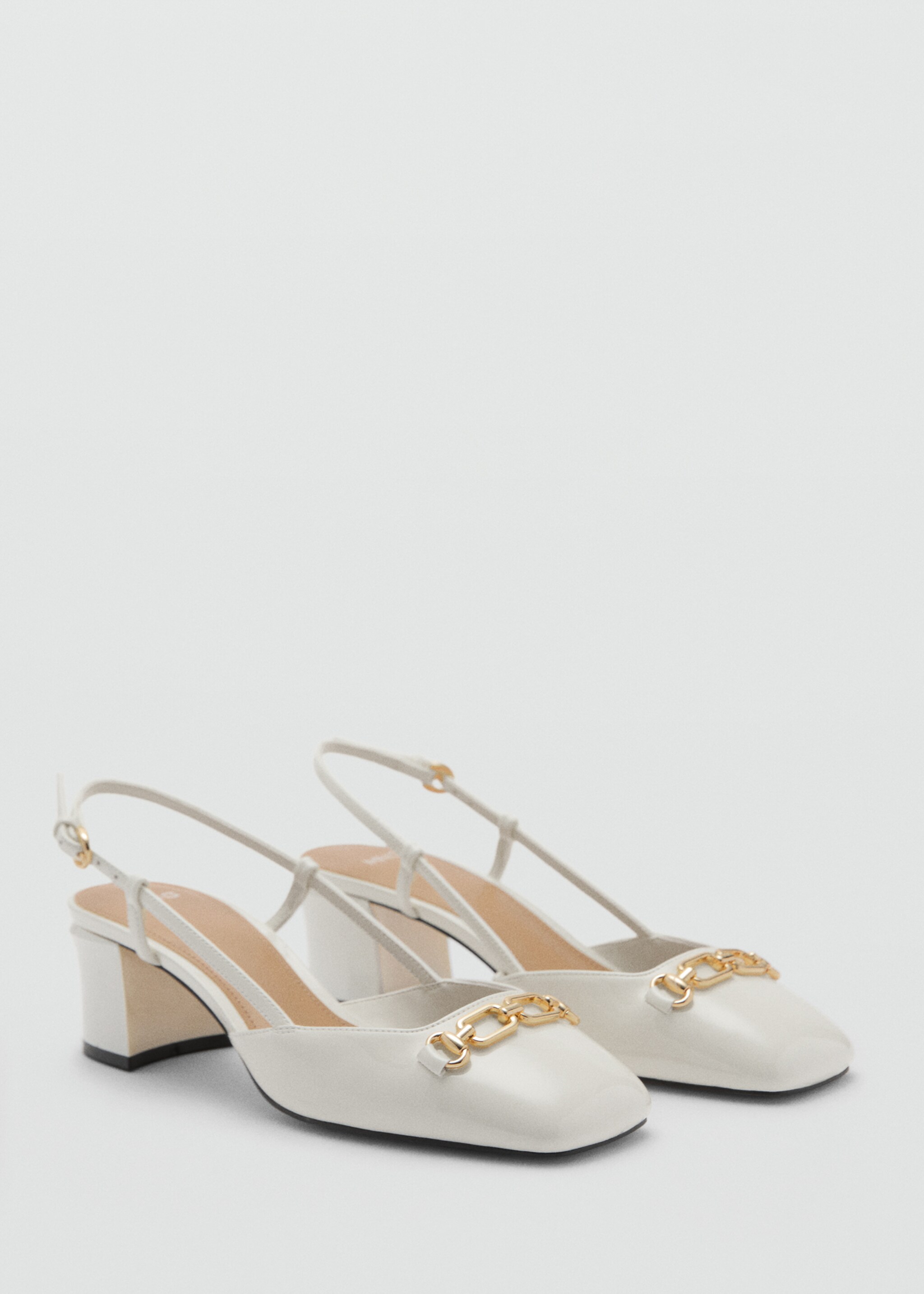 Heeled shoes with link detail - Medium plane, White. Ref: 87023272-00.
