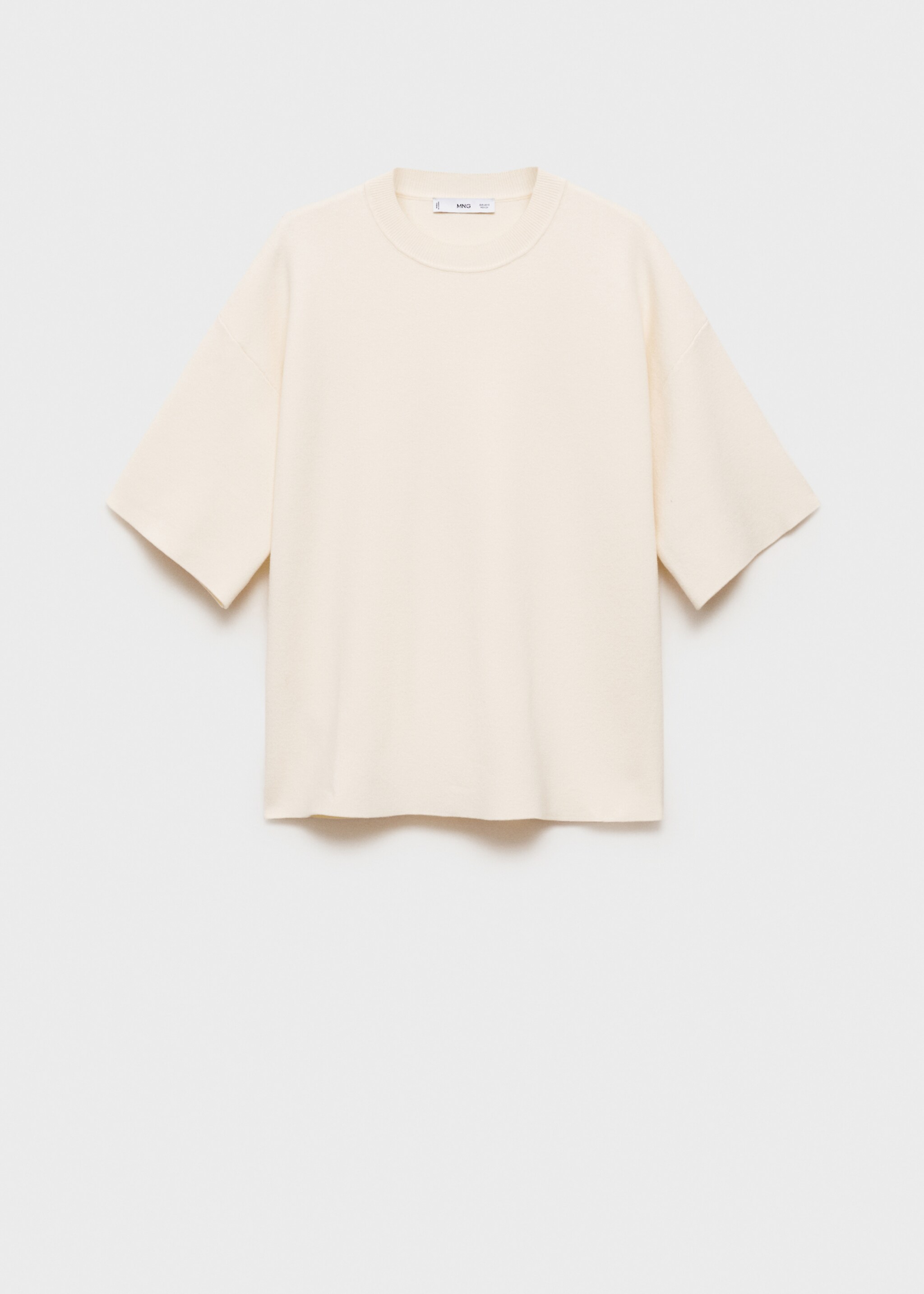 Svetr z jemného úpletu s krátkým rukávem - Zboží bez modelu, Bílá. Ref: 87023274-00.