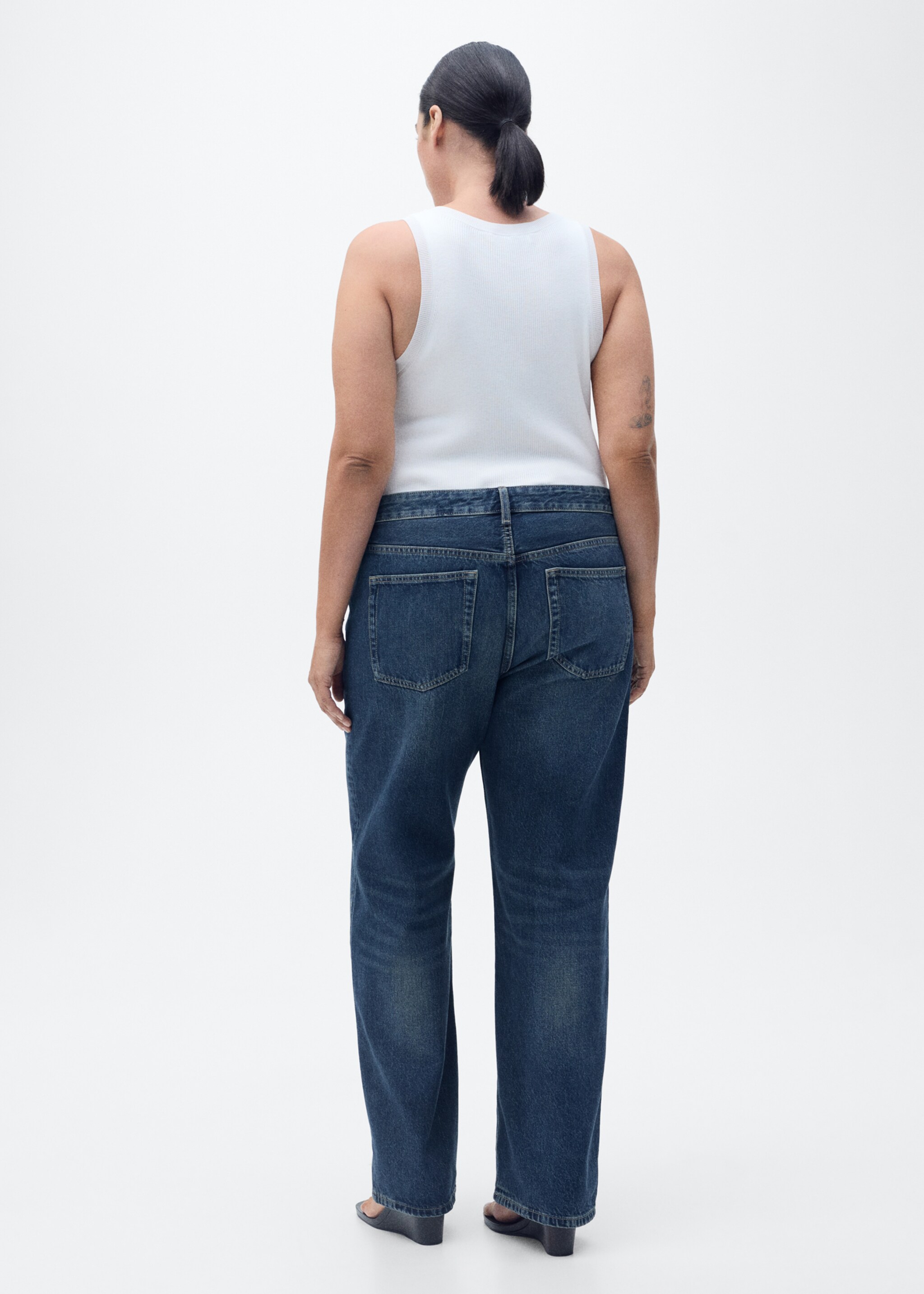 Miami medium-rise straight-fit jeans - Details of the article 4, Dark Blue. Ref: 87023281-00.