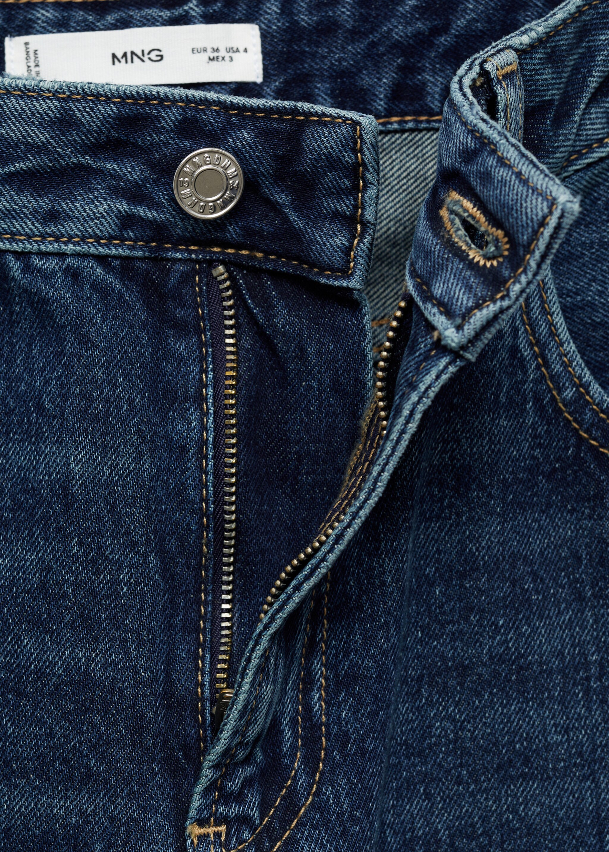 Miami medium-rise straight-fit jeans - Details of the article 8, Dark Blue. Ref: 87023281-00.