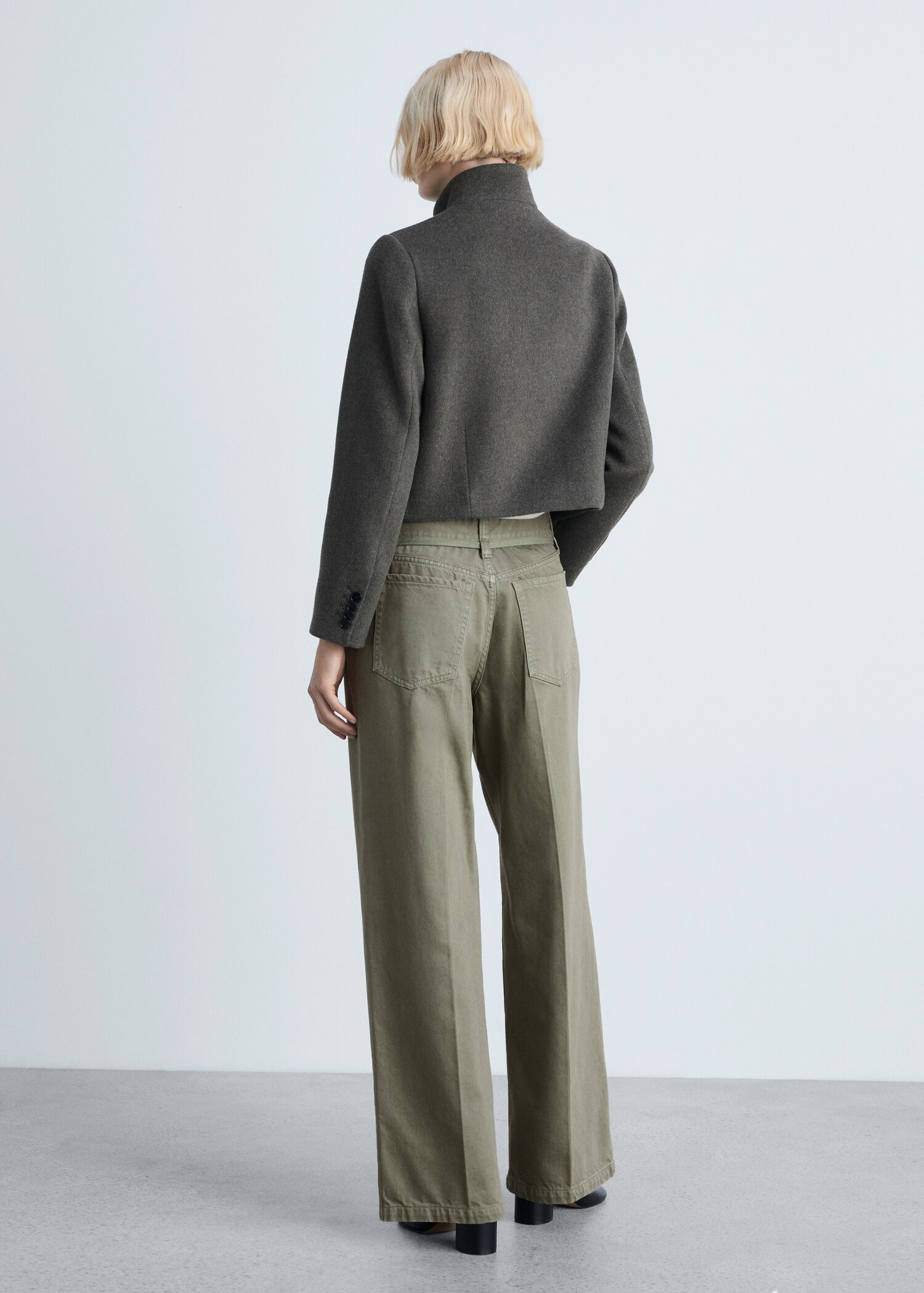 Wide leg jeans with belt detail - Reverse of the article