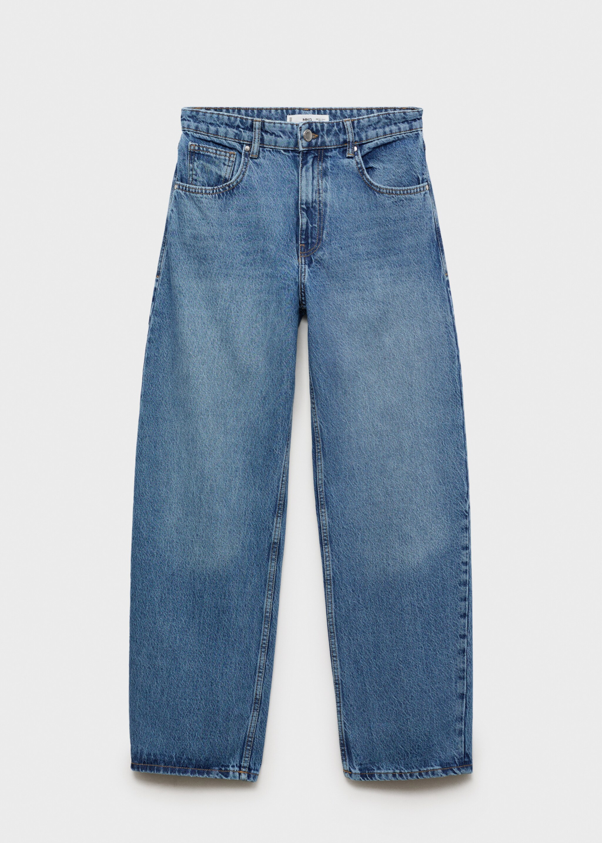 Balloon jeans med medelhög midja - Artikel utan modell, Mellanblå. Ref: 87023289-00.