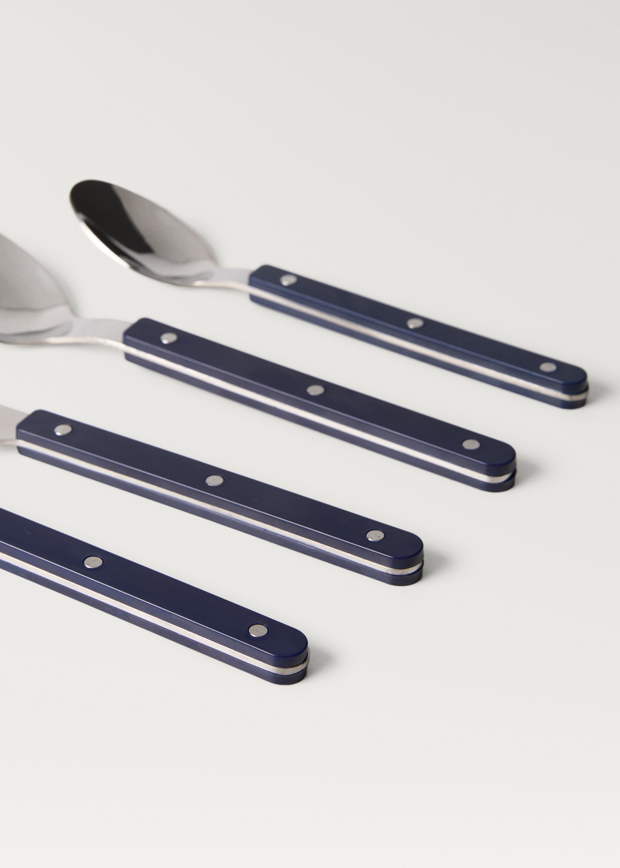 Cutlery set of 4 pieces with resin handles - Details of the article 2, Blue. Ref: 87023294-00.