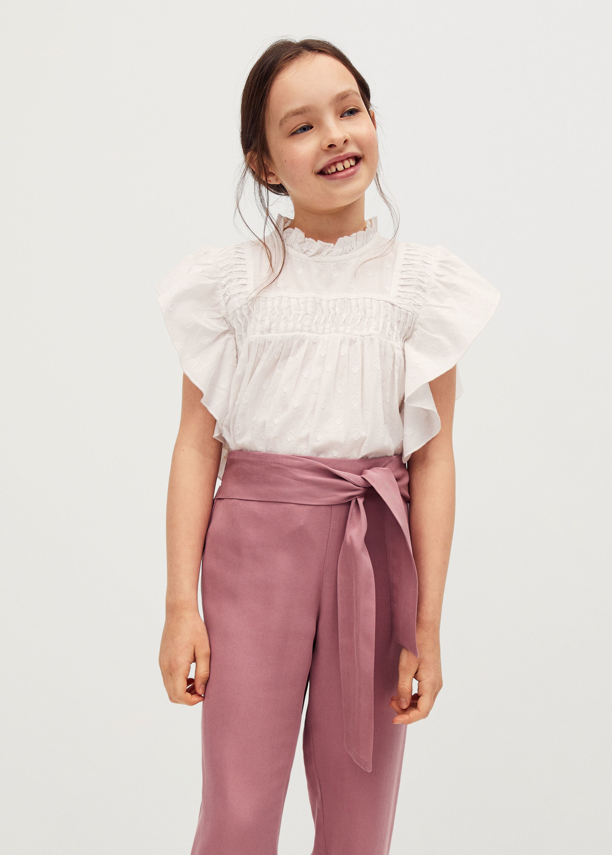 Flowy straight-fit trousers with bow - Details of the article 2