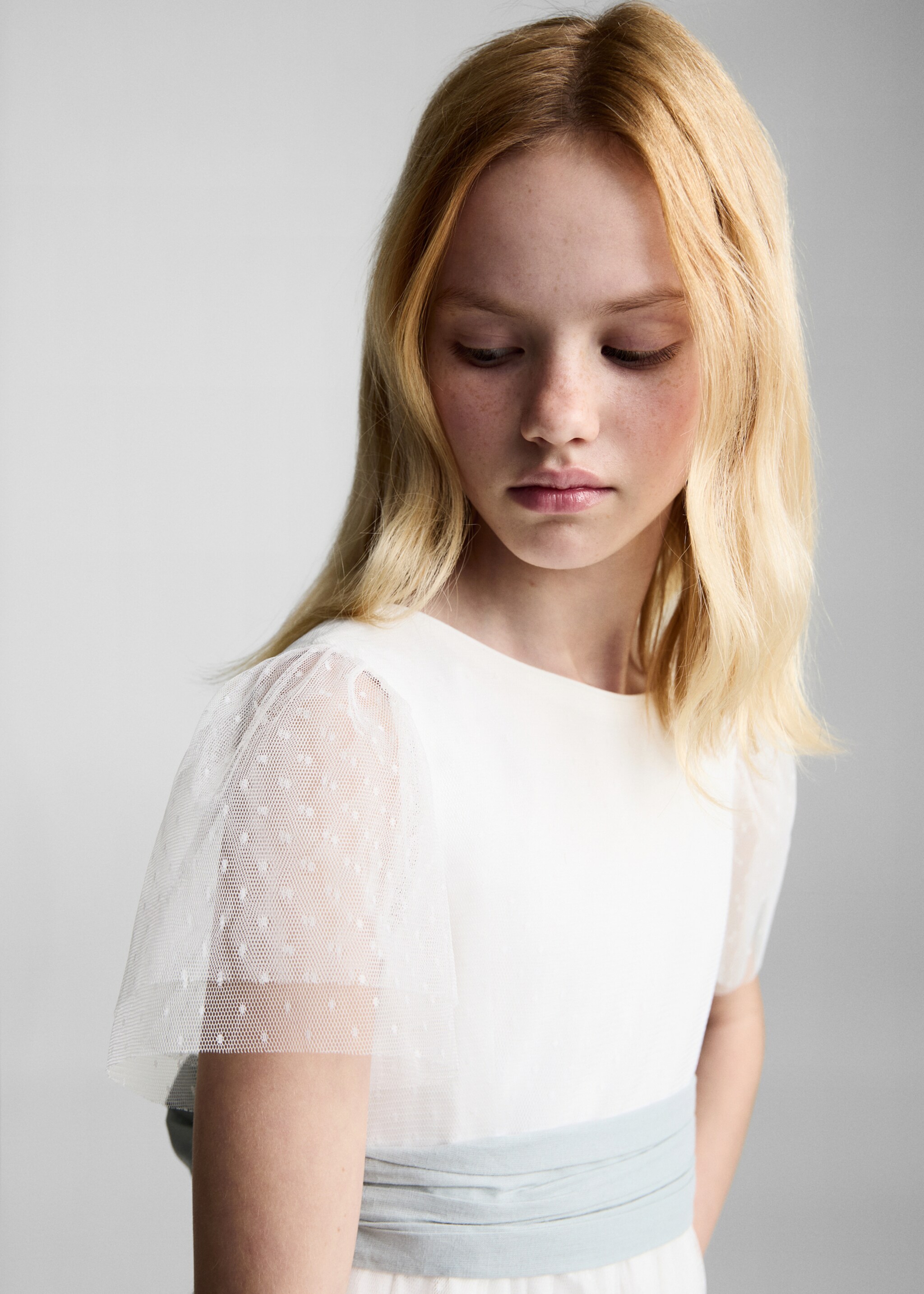 Vestit plumeti llaç - Detall de l'article 1, Blanc. Ref: 87023640-00.