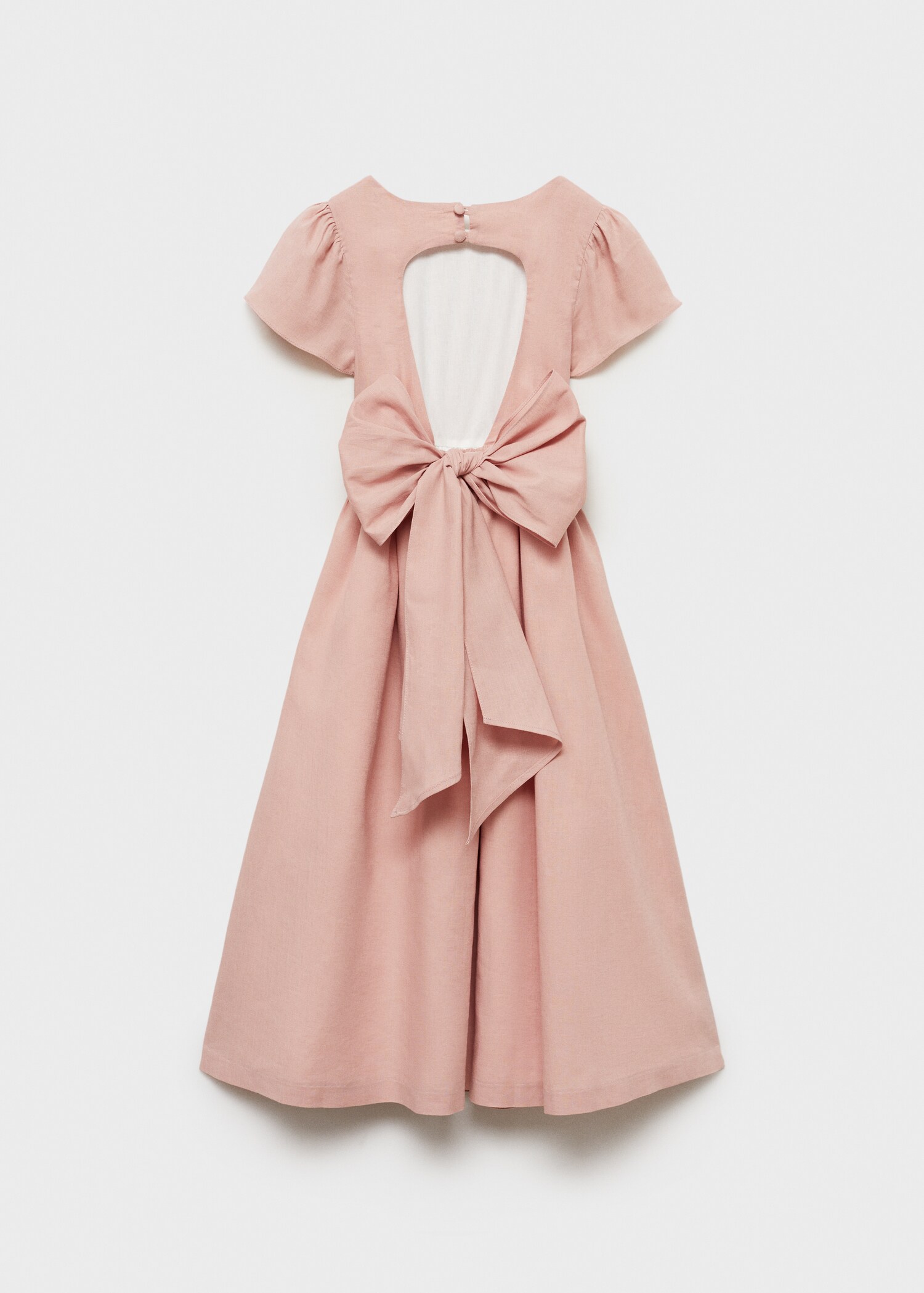 Linen dress with back opening - Reverse of the article