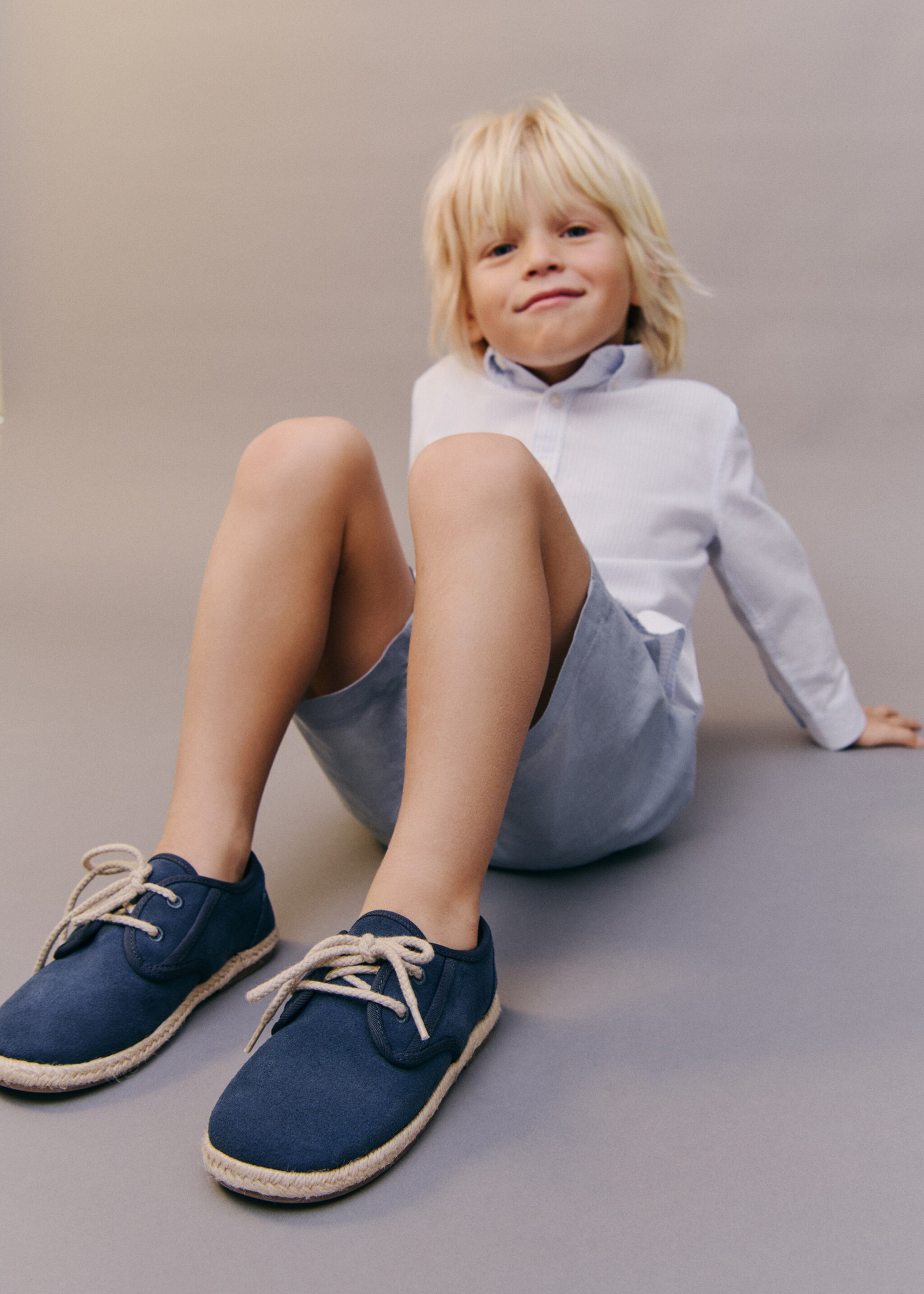 Lace-up leather shoes - Details of the article 5, Blue. Ref: 87023646-00.