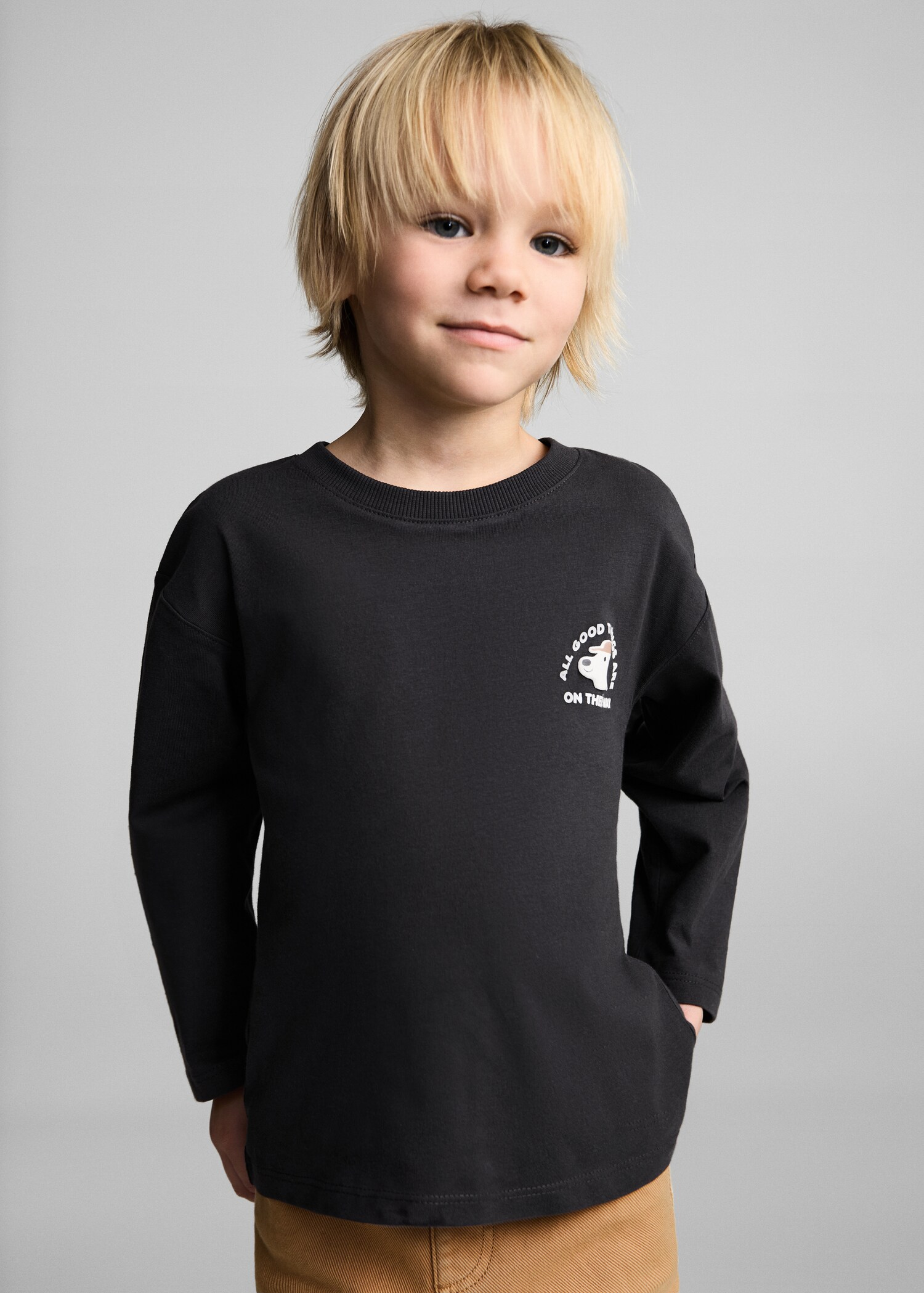 Printed cotton-blend t-shirt - Medium plane