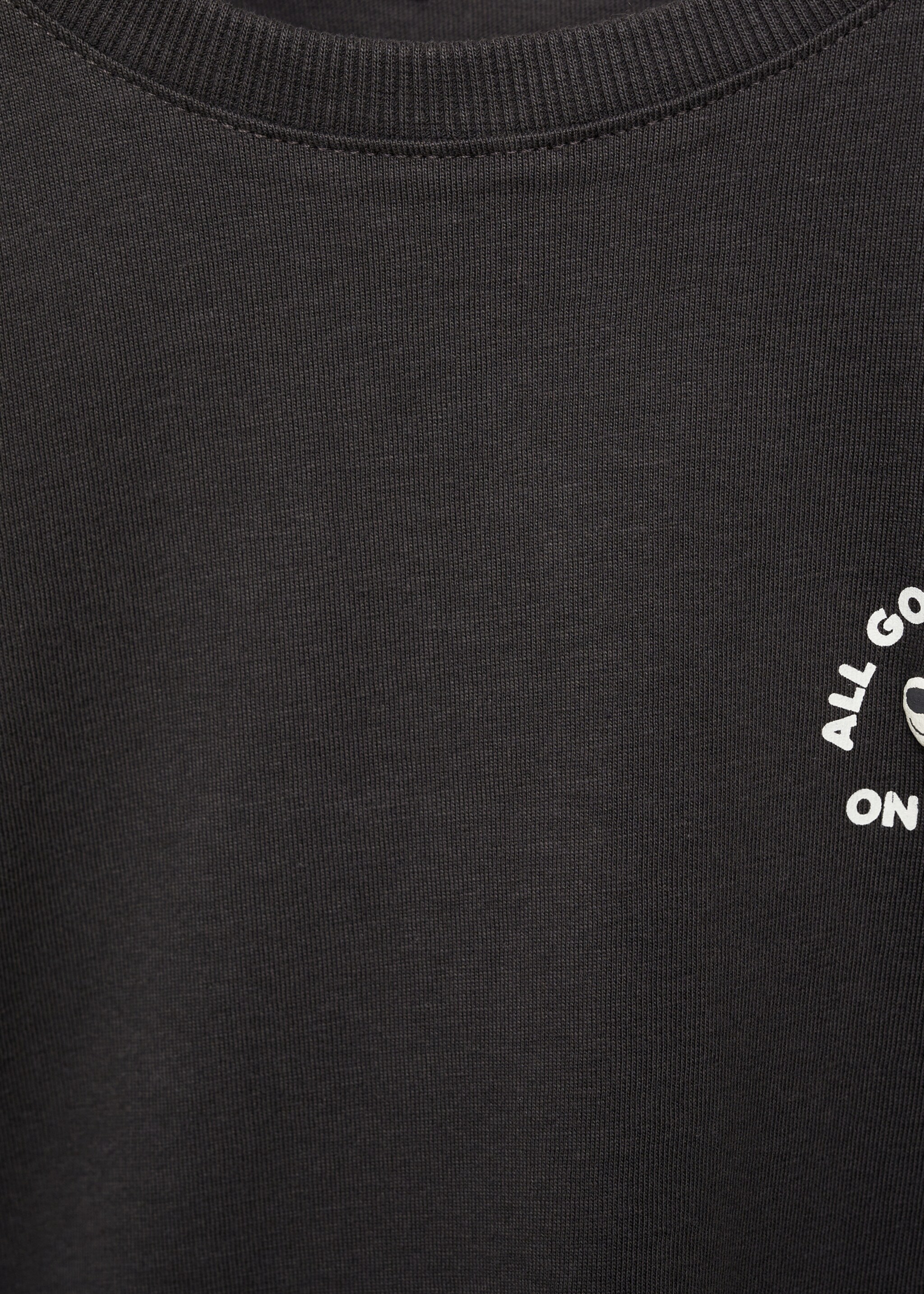 Printed cotton-blend t-shirt - Details of the article 8, Charcoal. Ref: 87023647-00.