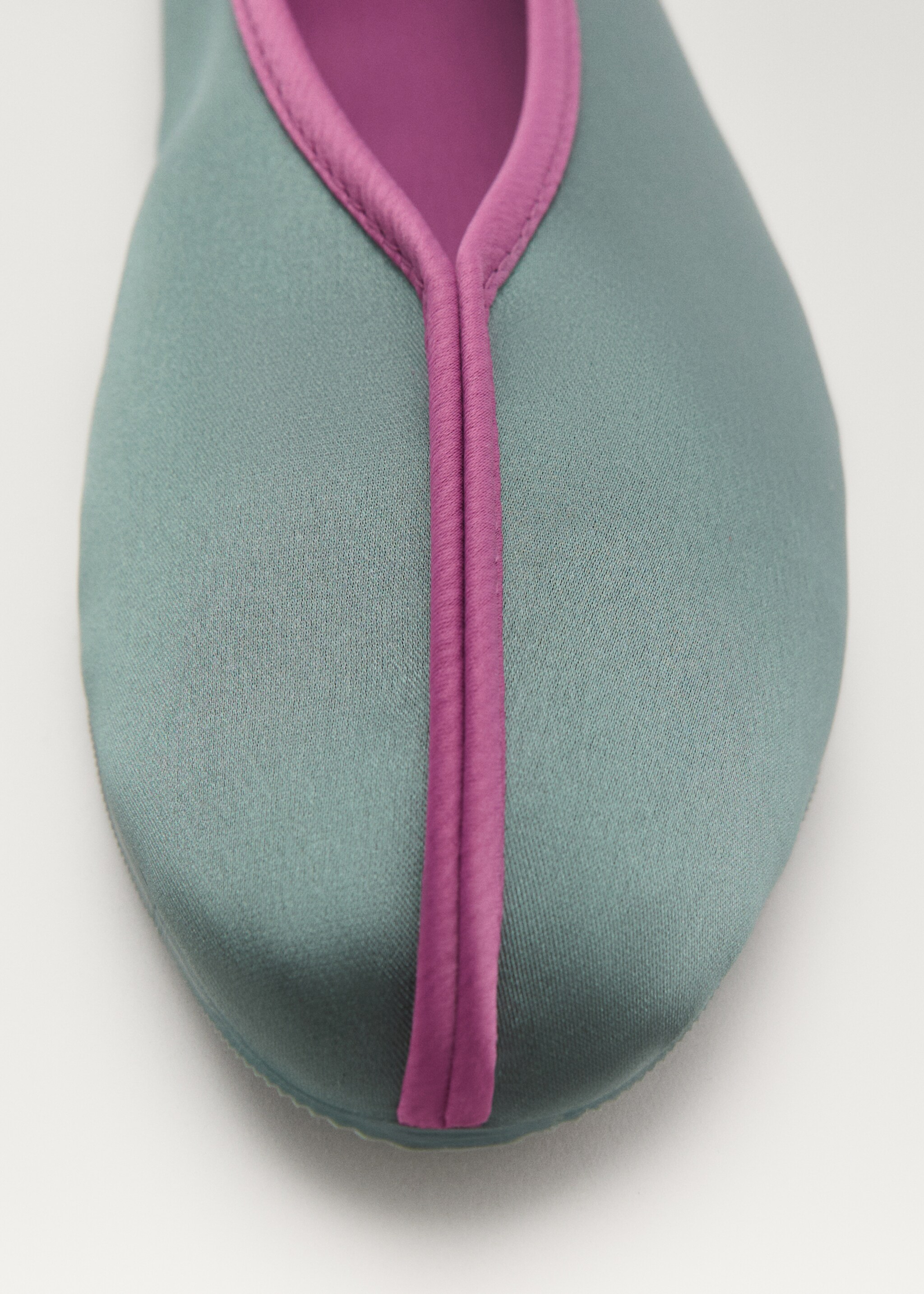 Ballerines en satin passepoil contrasté - Détail de l'article 2, Vert menthe. Ref: 87023649-00.