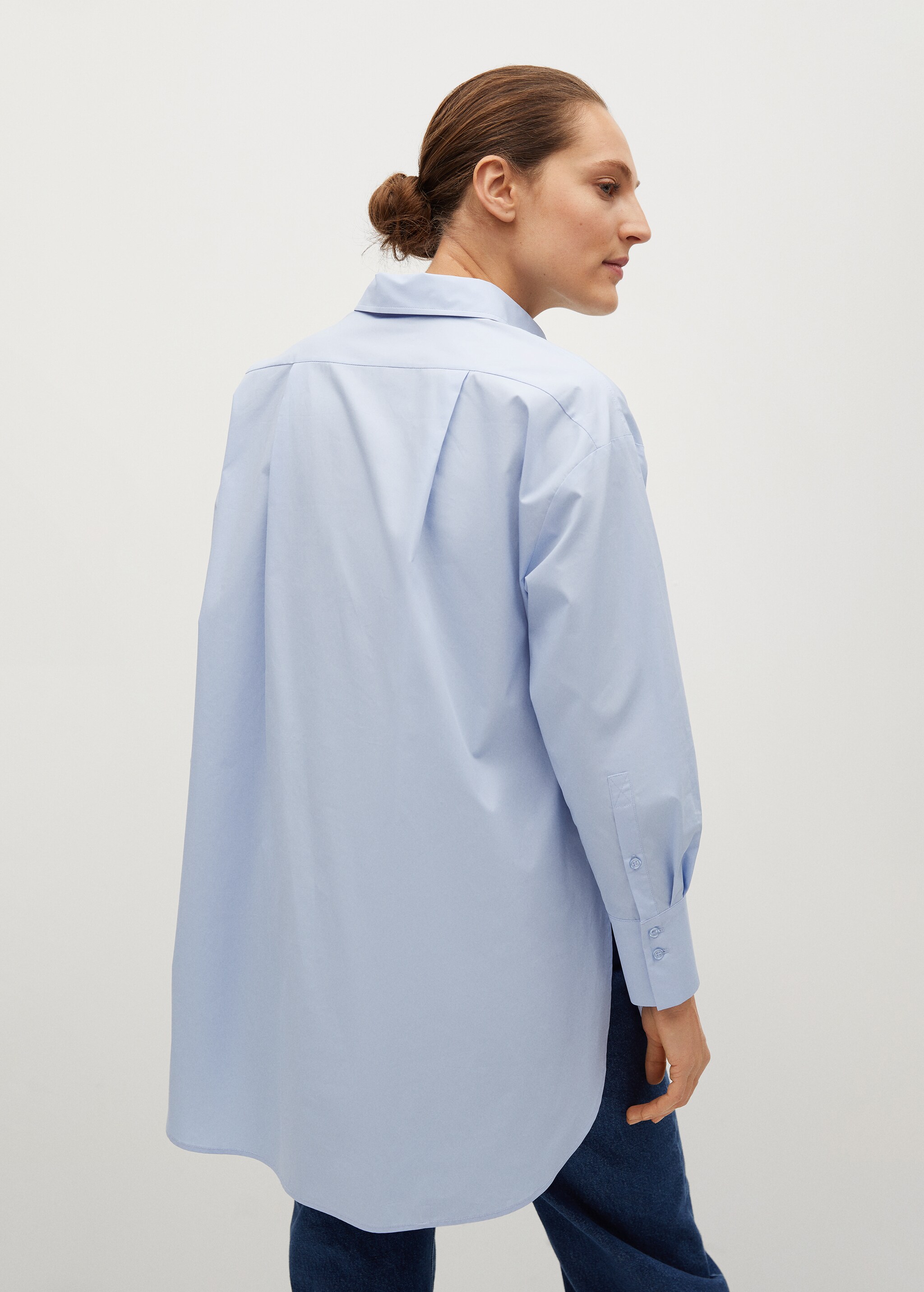 Oversize poplin shirt - Reverse of the article