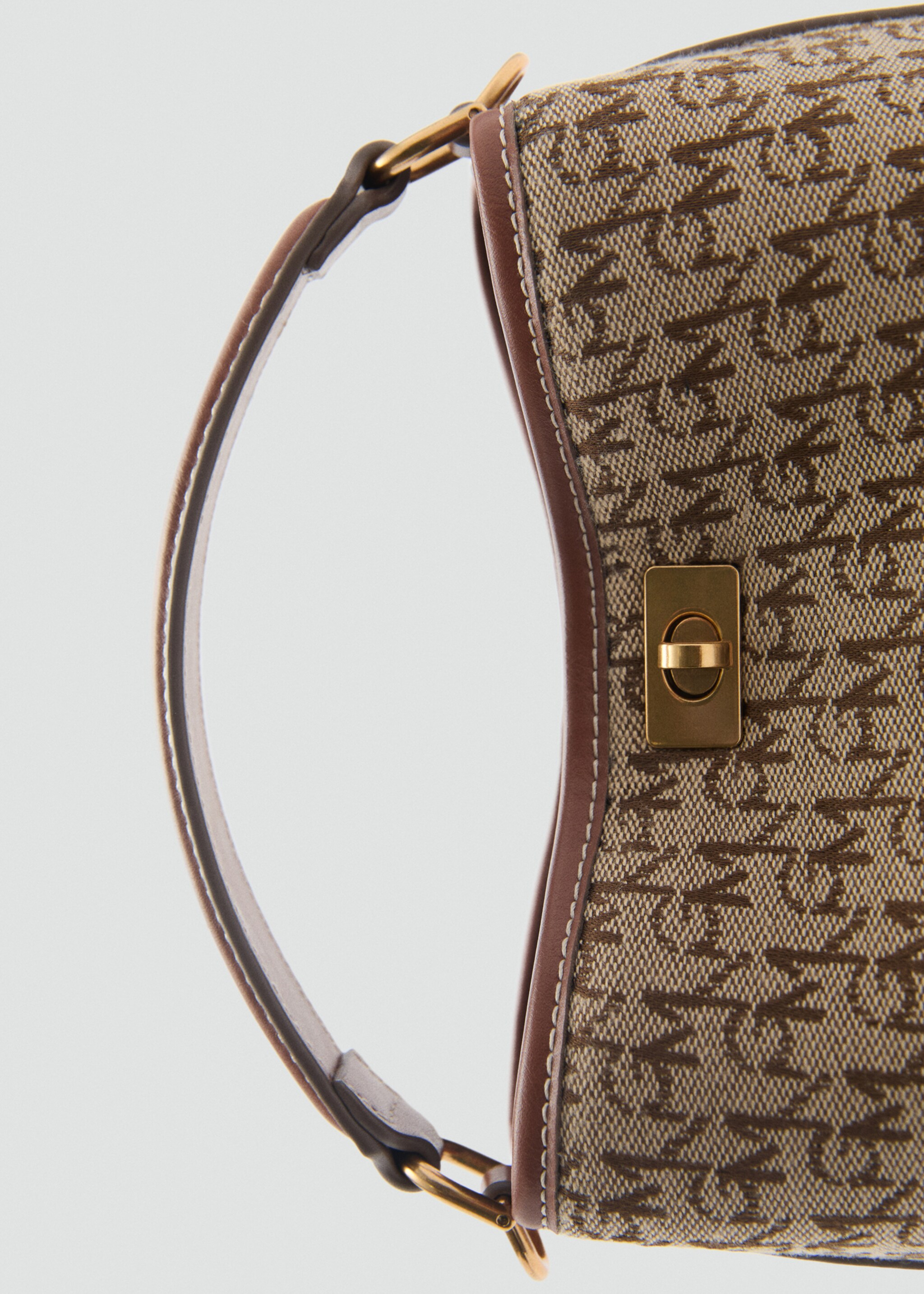 Mini shopper bag with printed logo - Details of the article 2, Brown. Ref: 87024068-00.