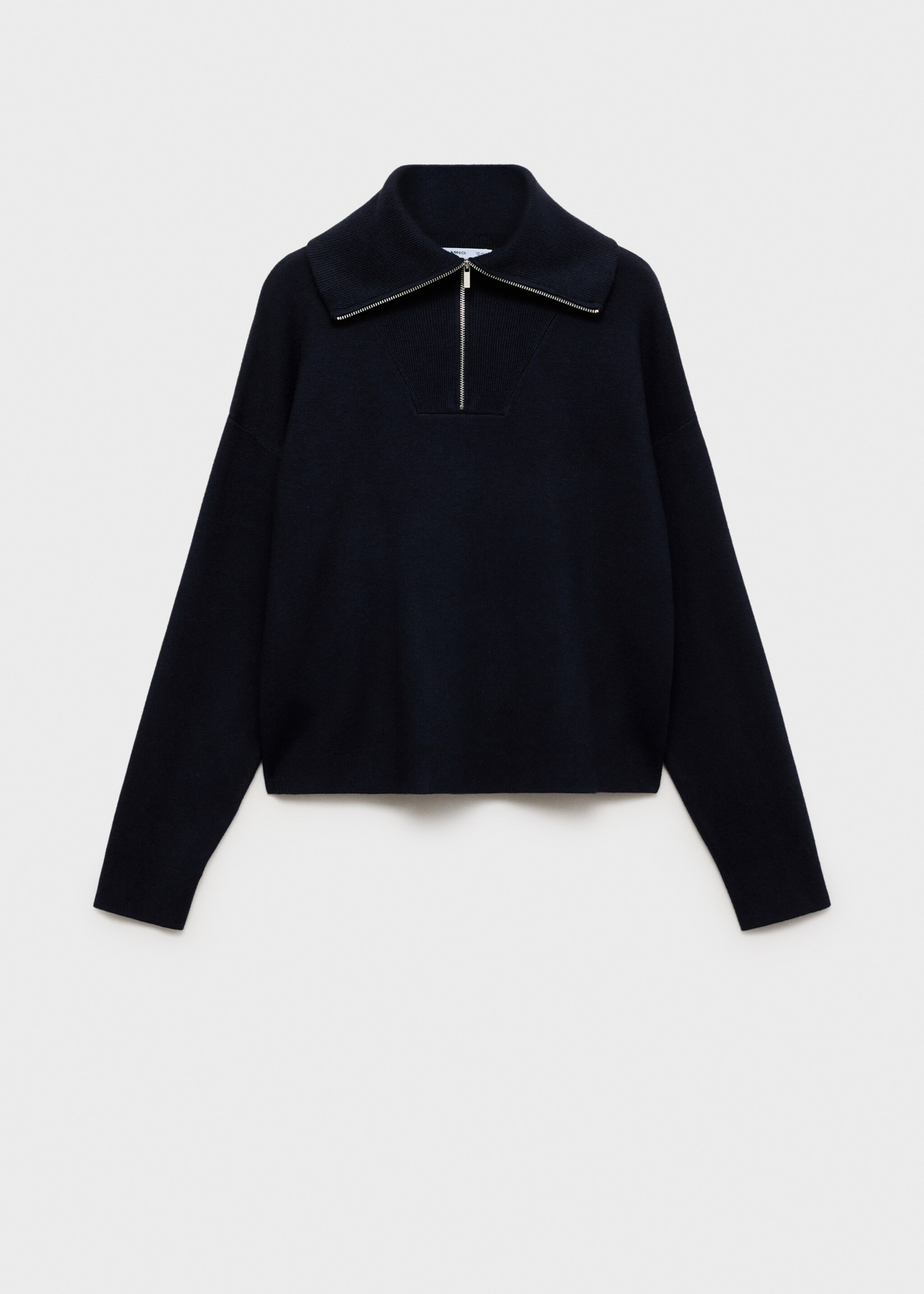 Zip neck jumper - Article without model, Dark Navy. Ref: 87024072-00.