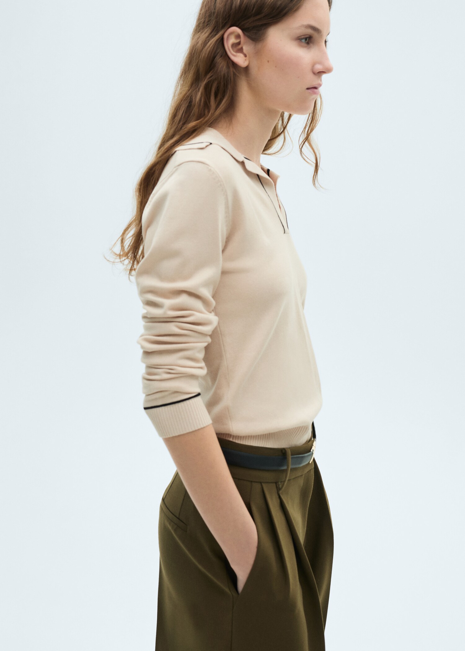 Pull revers contrastés liserés - Plan moyen