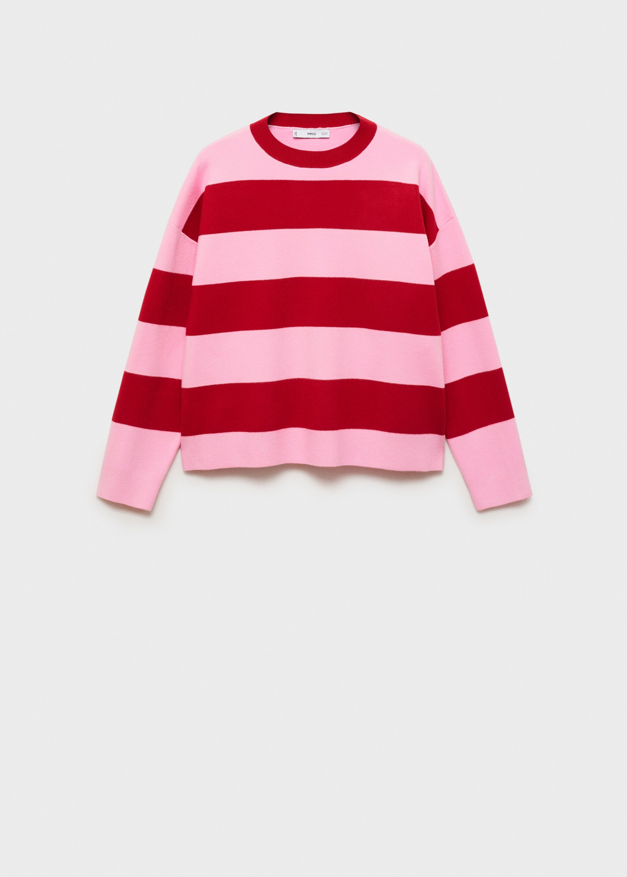 Gestreepte trui met ronde hals - Artikel zonder model, Rood. Ref: 87024079-00.