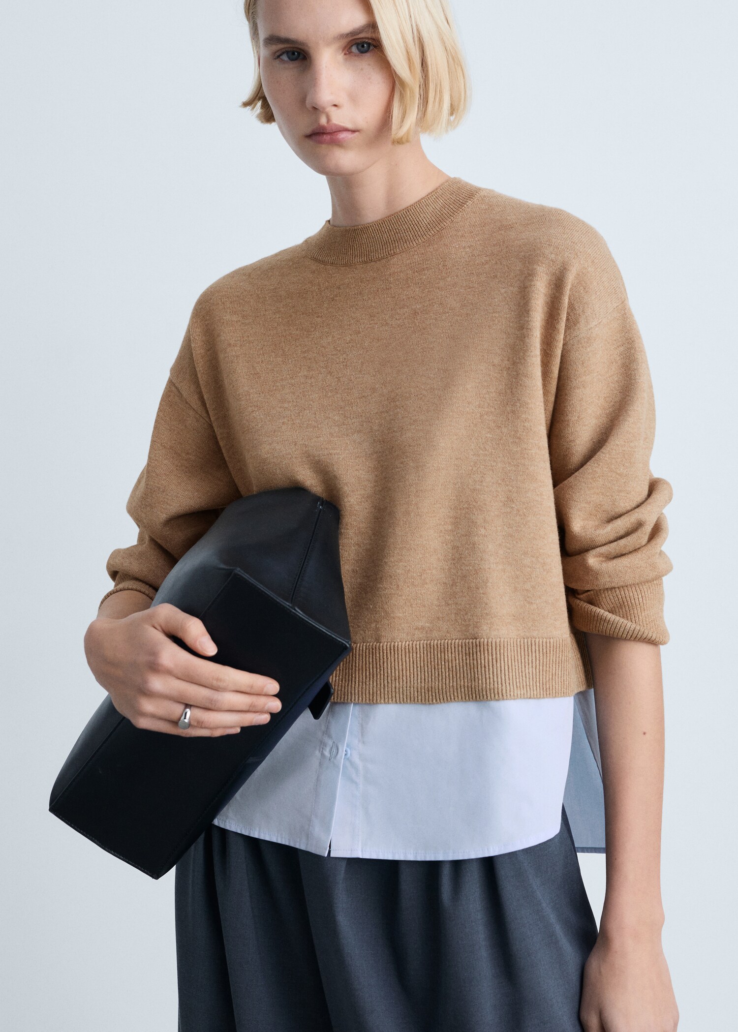 Combined knitted sweater - Medium plane