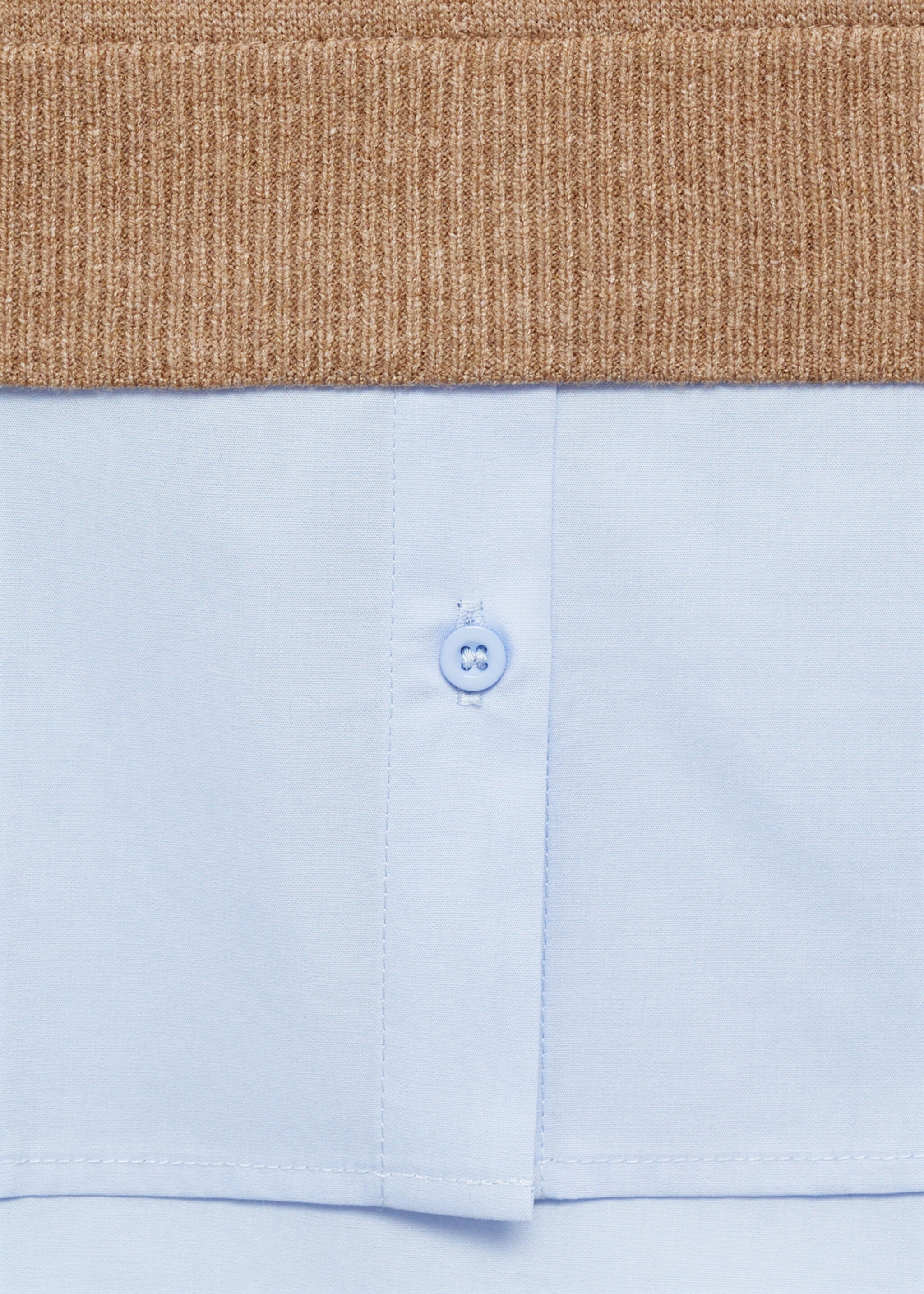 Combined knitted sweater - Details of the article 8, Medium Brown. Ref: 87024080-00.