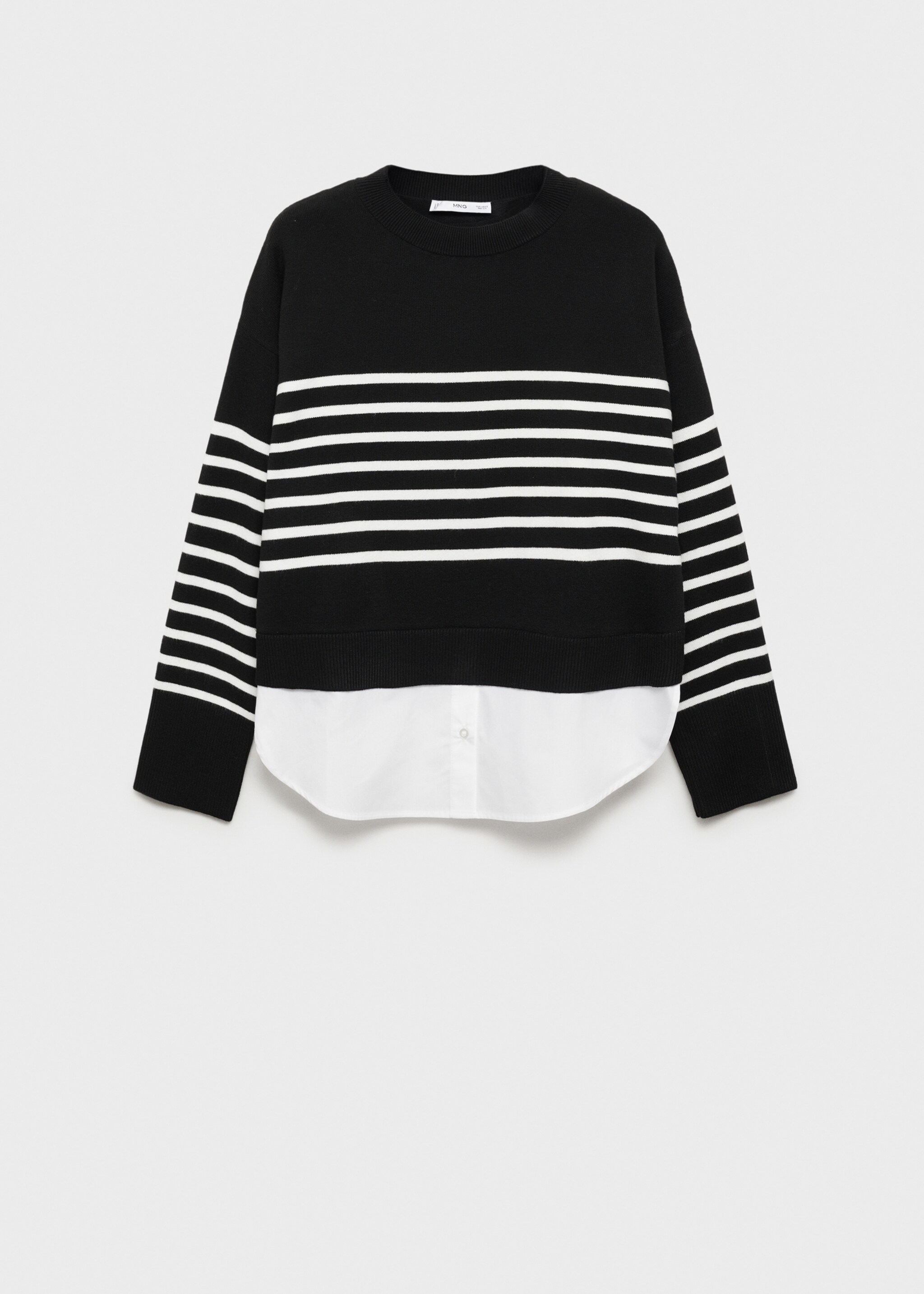 Combined knitted sweater - Article without model, Black. Ref: 87024080-00.