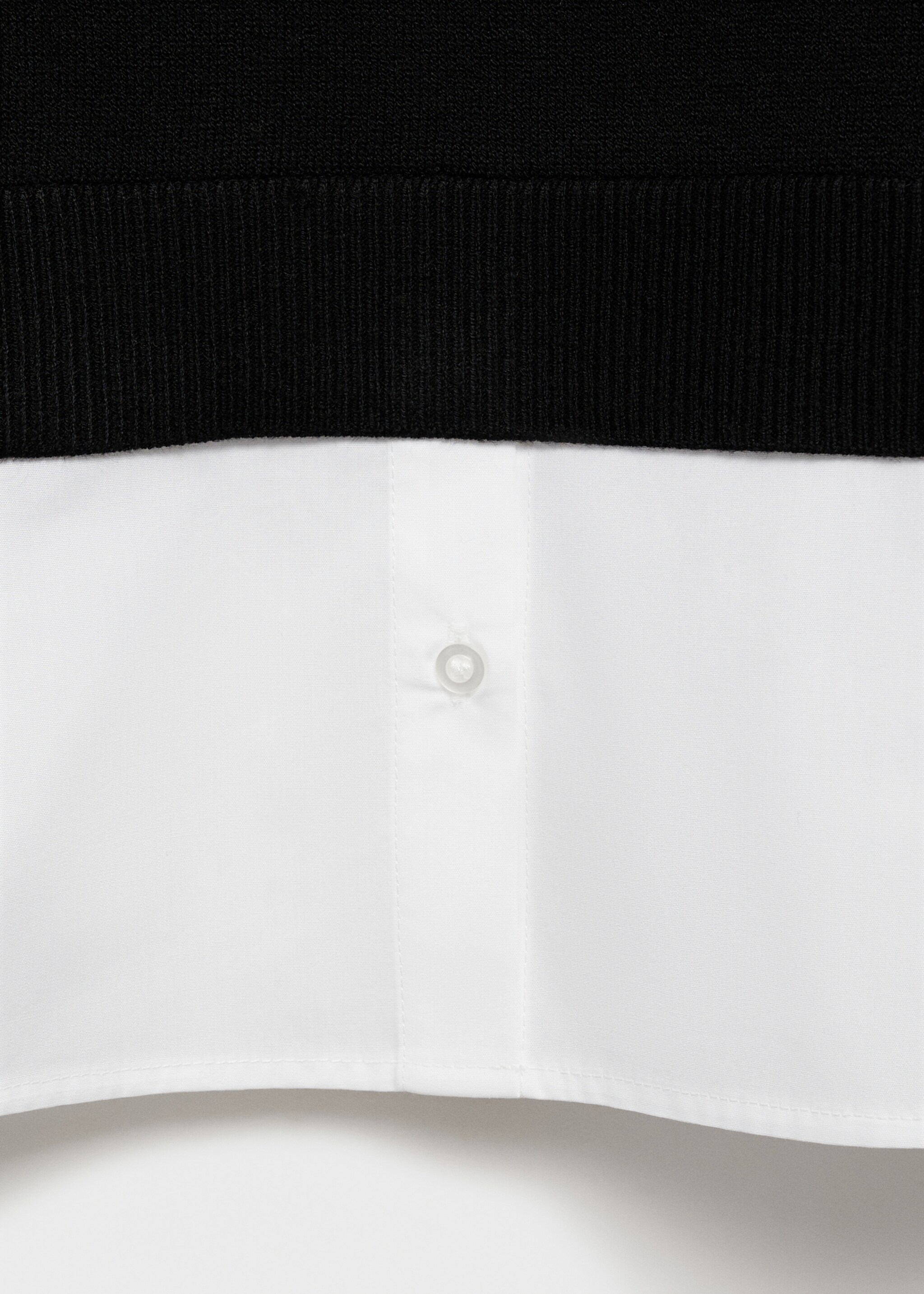 Combined knitted sweater - Details of the article 8, Black. Ref: 87024080-00.