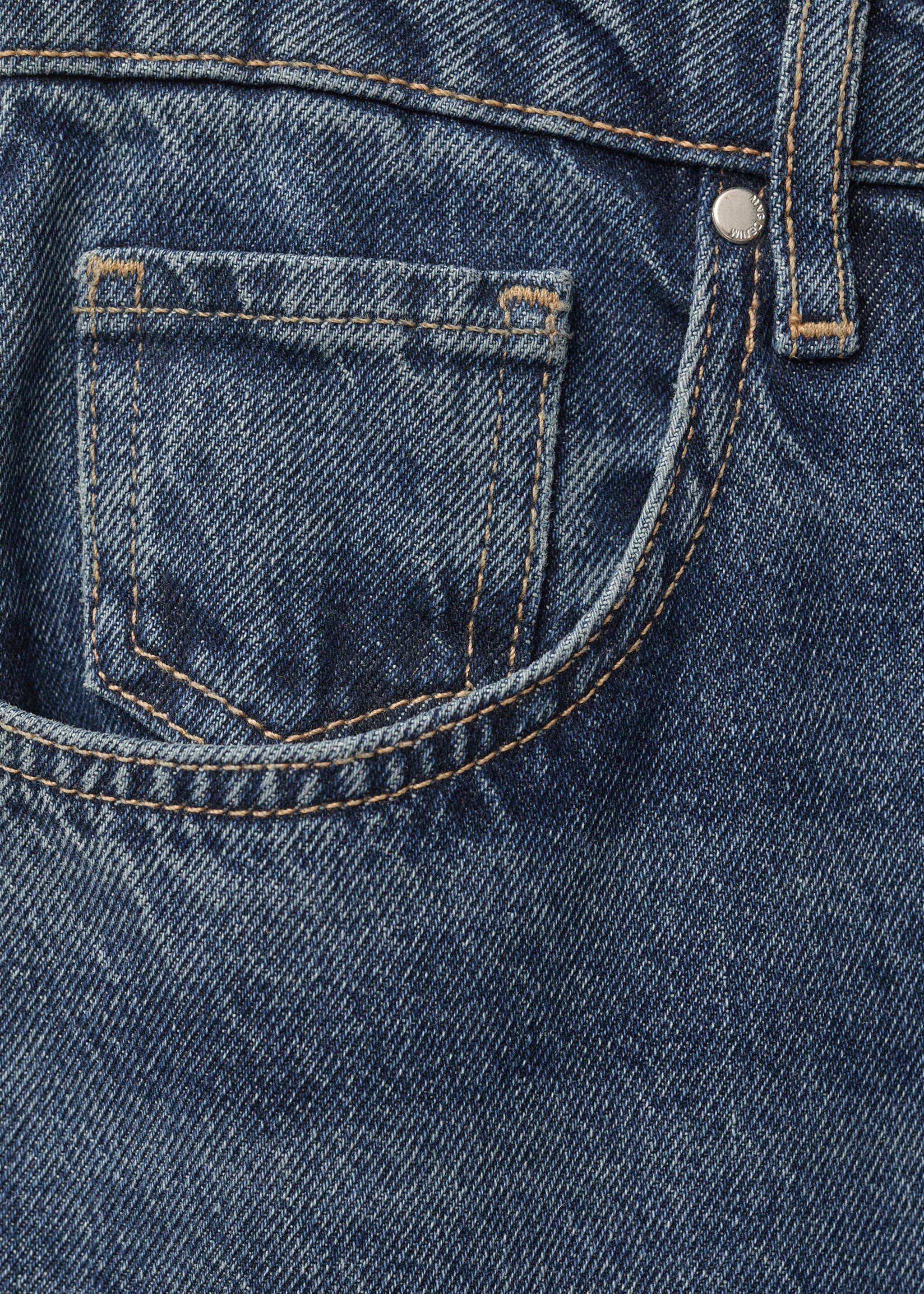 High-waist flared jeans - Details of the article 8, Dark Blue. Ref: 87024081-00.