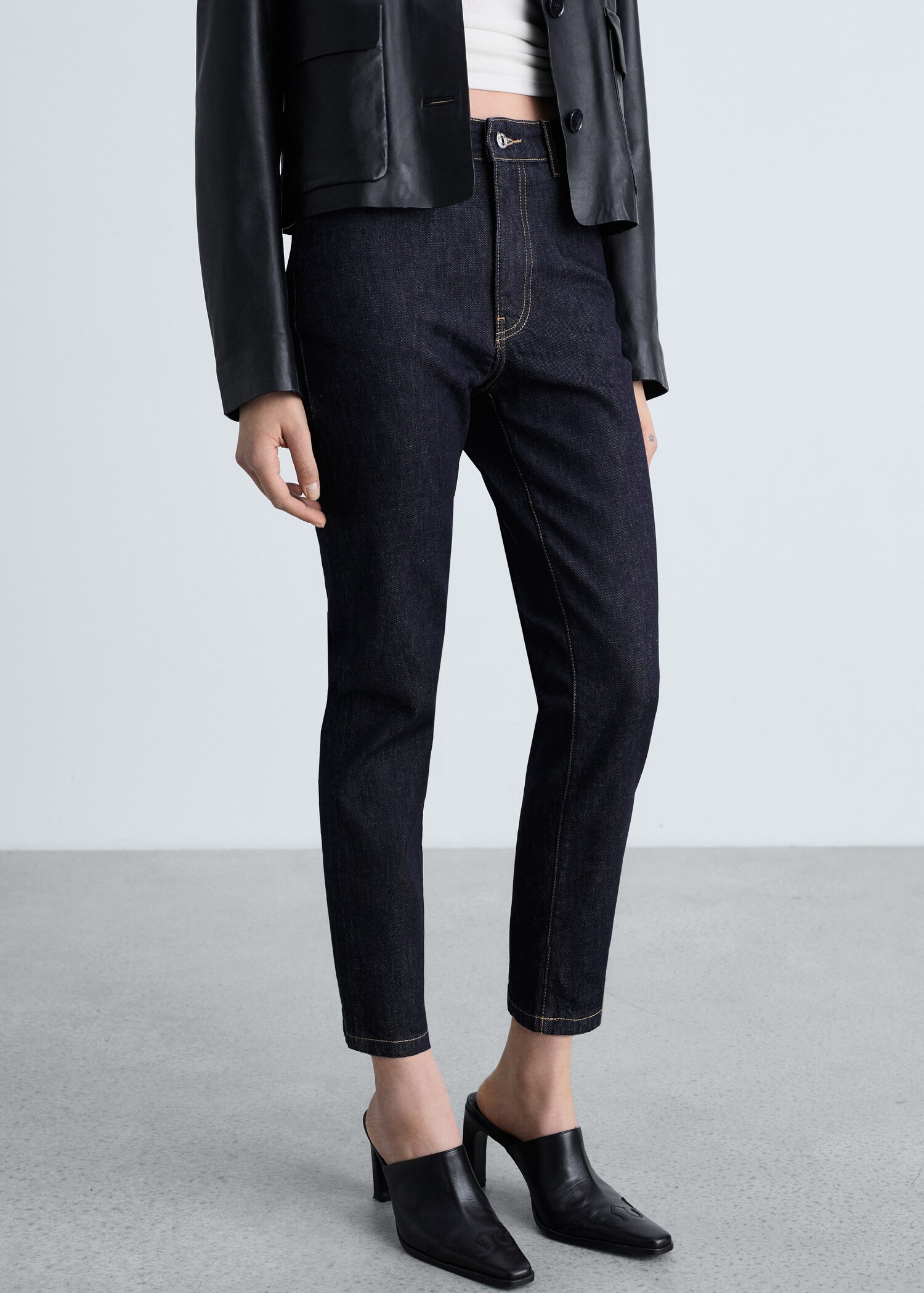 Jean Claudia slim crop rinse wash - Plan moyen