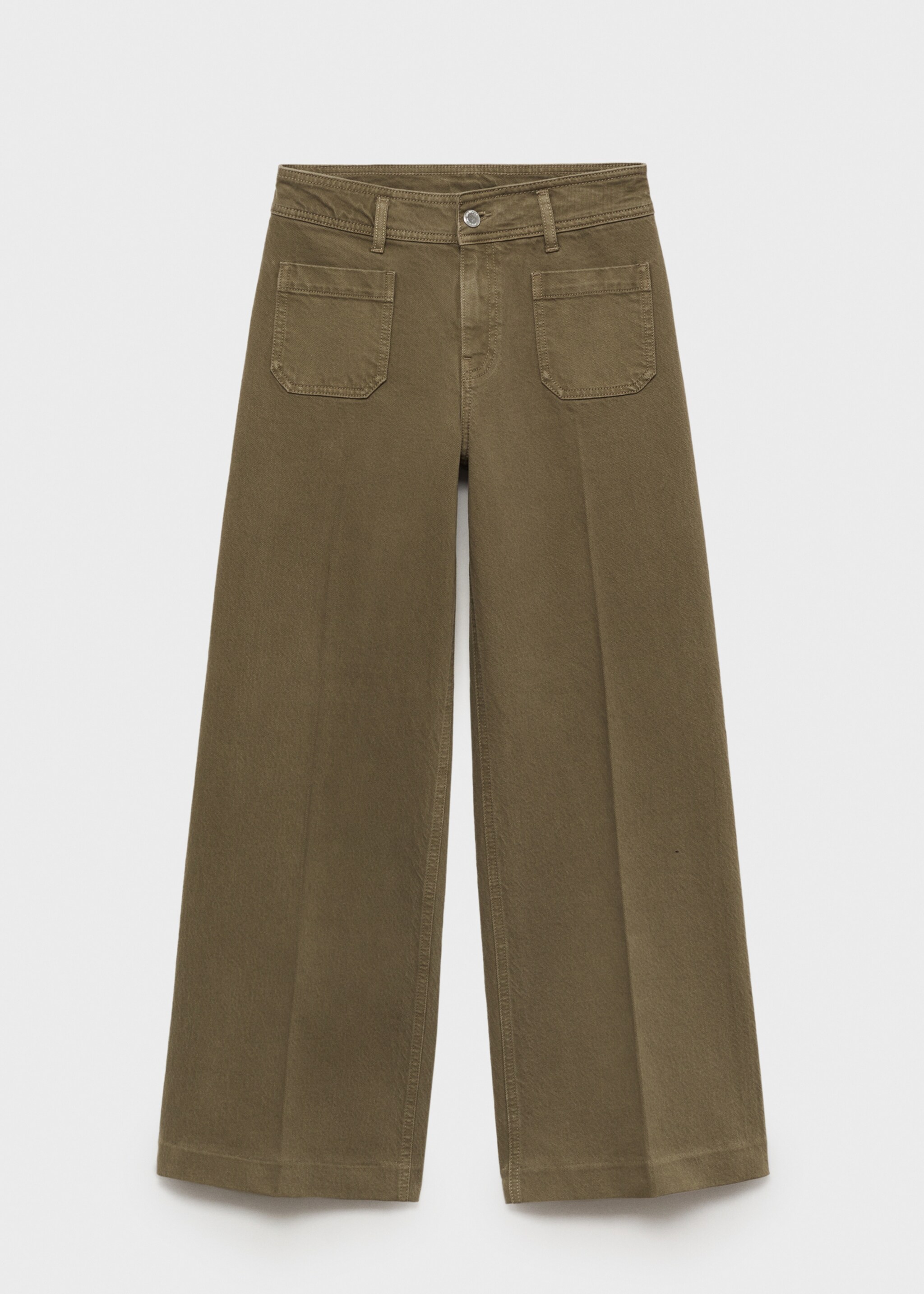 Wide leg jeans with pockets - Article without model, Khaki. Ref: 87024084-00.
