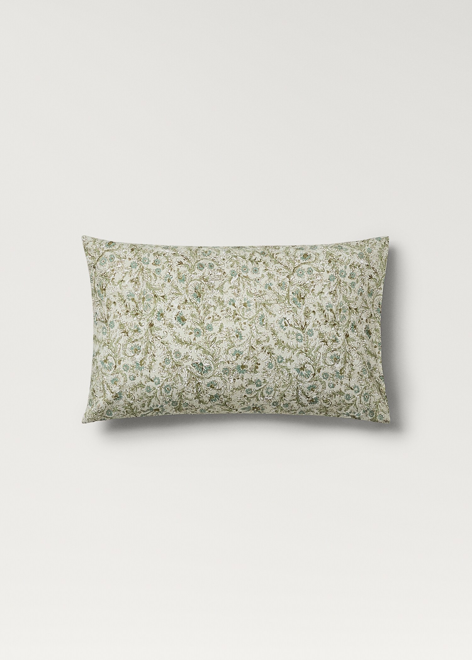 Cotton percale floral-print pillowcase for cot 30x50 cm - Article without model