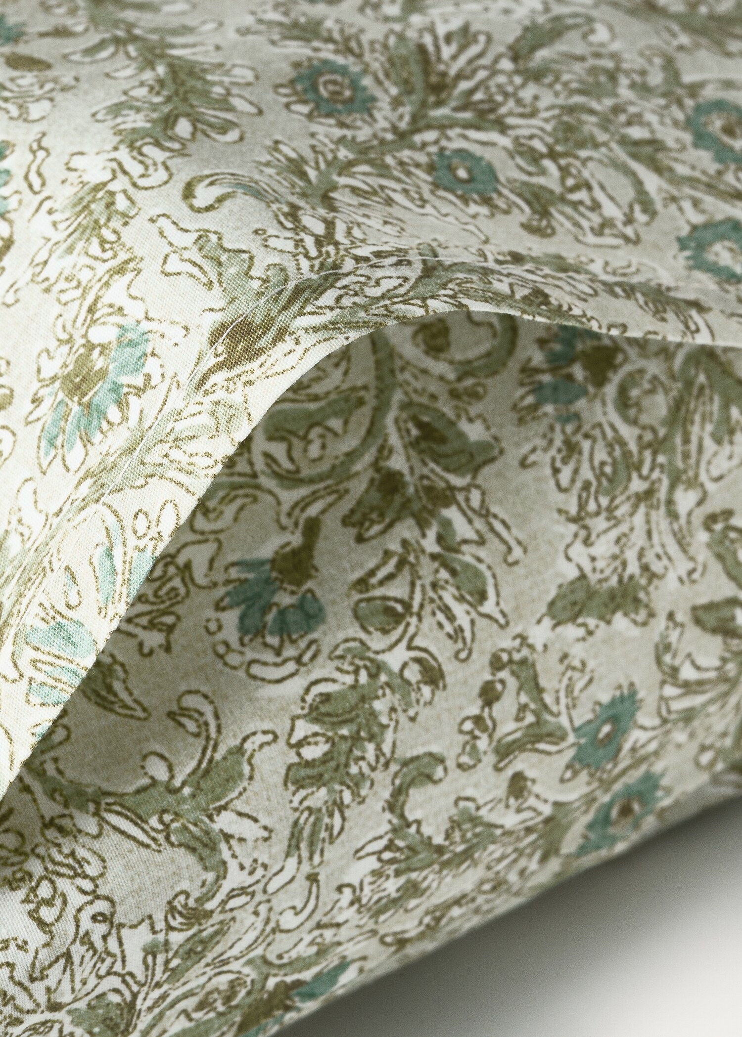 Cotton percale floral-print pillowcase for cot 30x50 cm - Details of the article 2