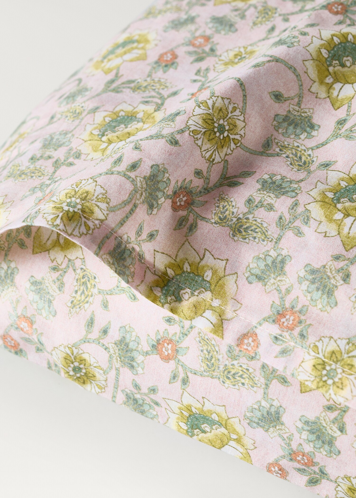 Cotton percale floral-print pillowcase for cot 30x50 cm - Details of the article 1