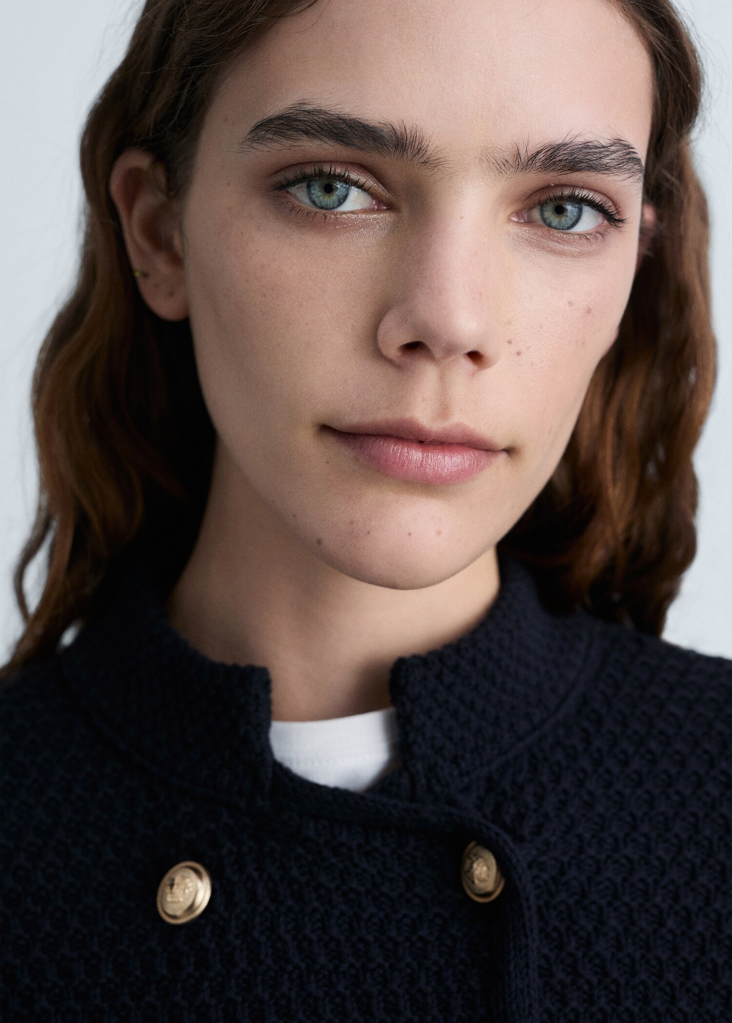 Double-breasted knitted jacket - Details of the article 1