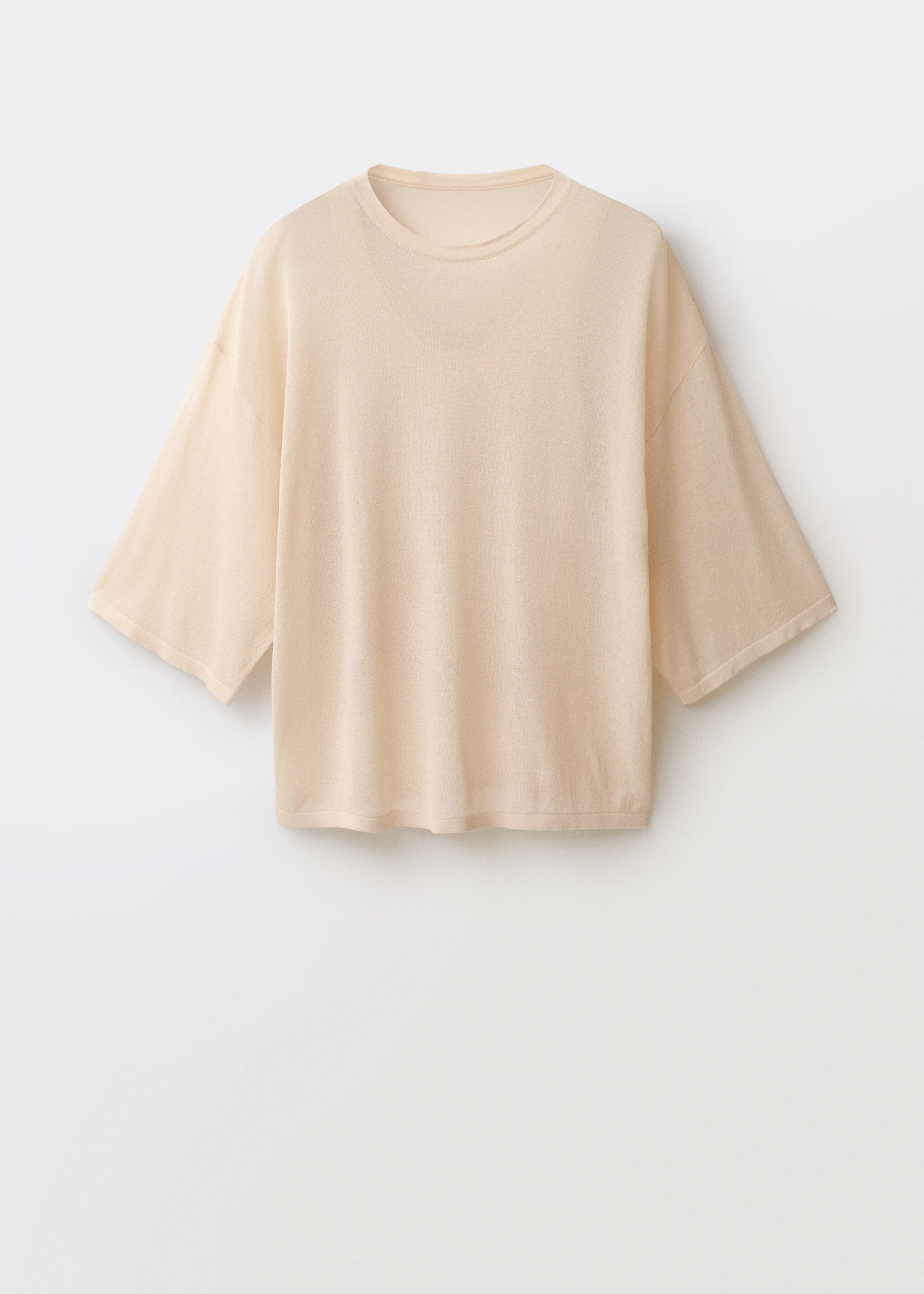 Oversize short sleeve sweater - Article without model, Ecru. Ref: 87024093-00.