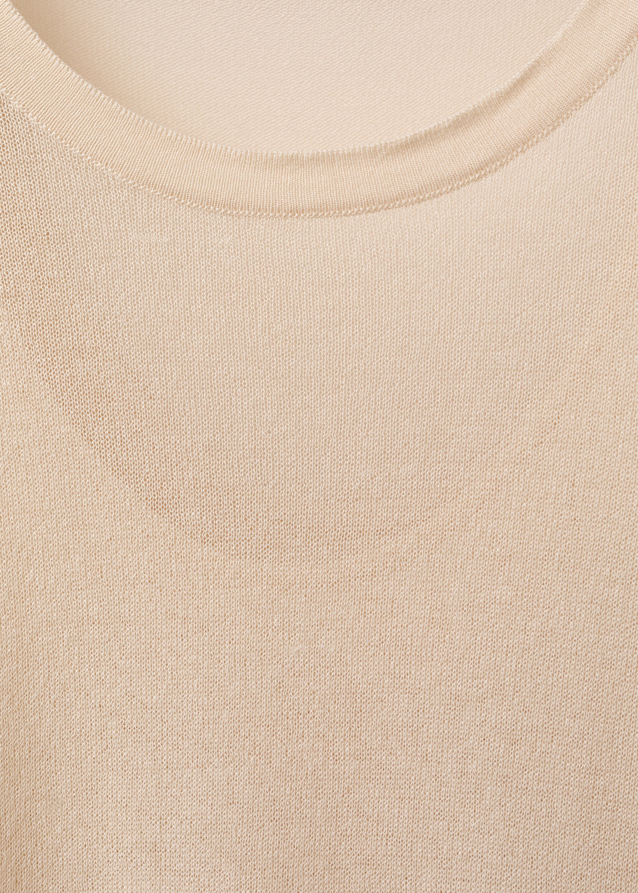 Oversize short sleeve sweater - Details of the article 8, Ecru. Ref: 87024093-00.