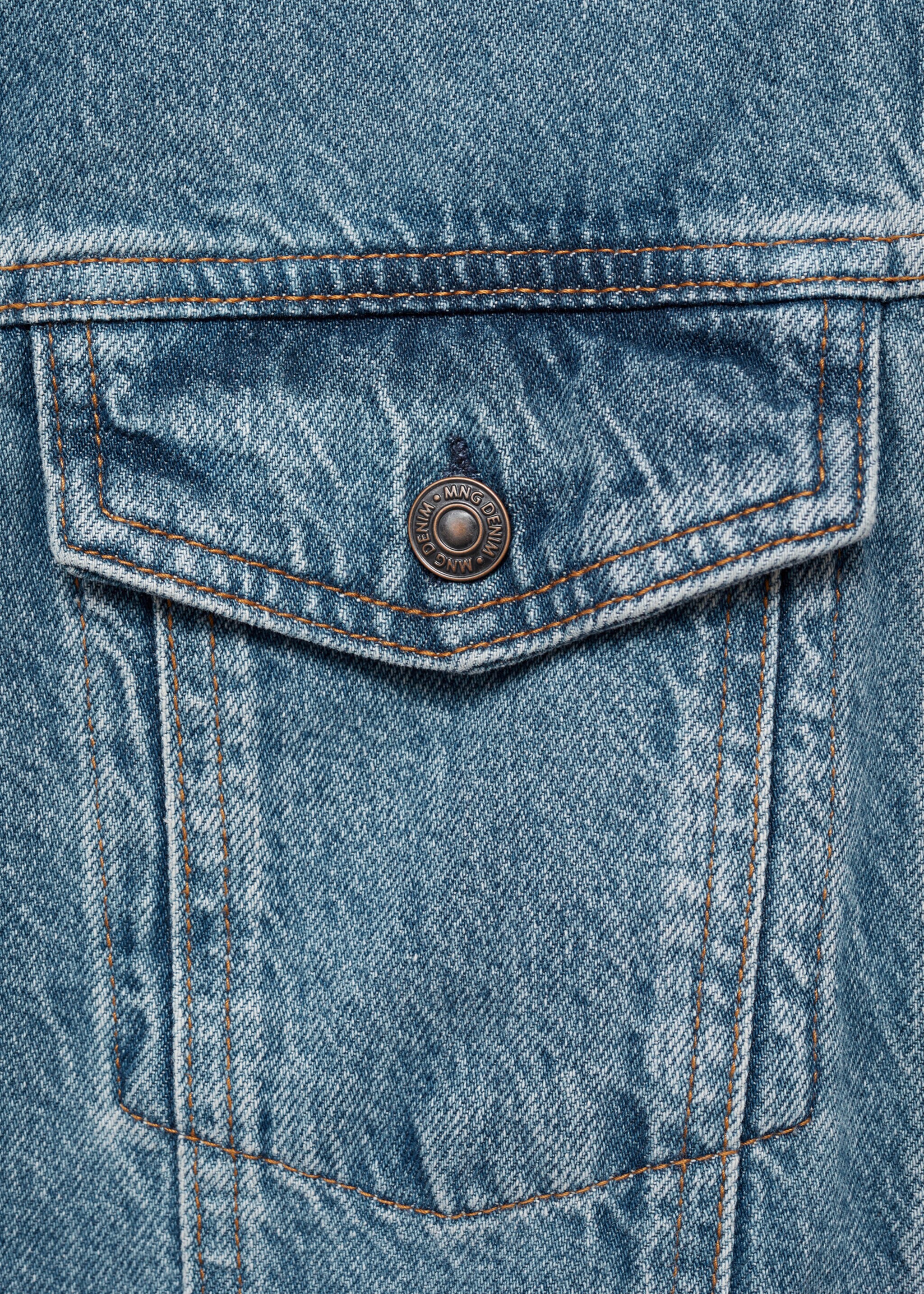 Denim jacket with worn-out effect - Details of the article 0, Dark Blue. Ref: 87024399-00.