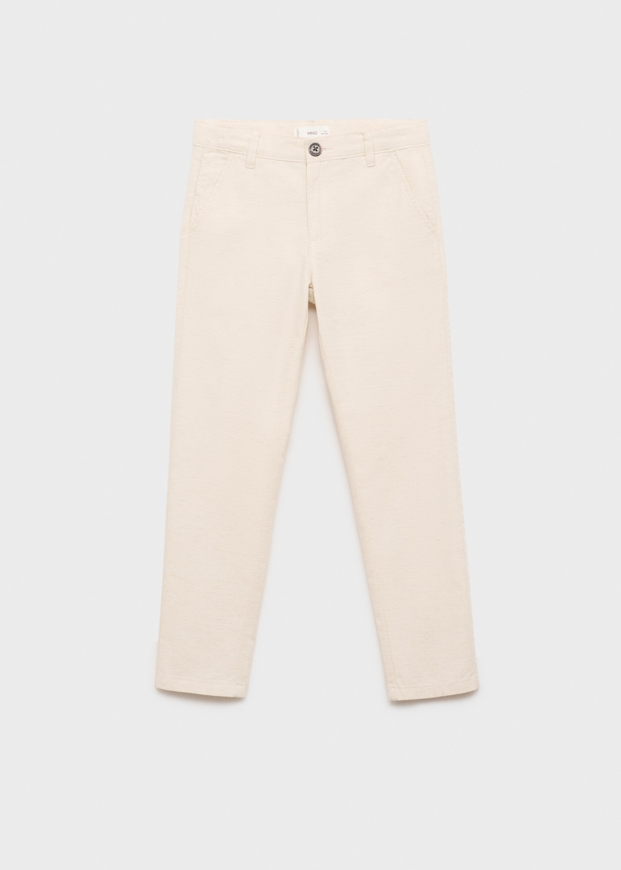 Cotton linen-blend trousers - Article without model, Beige. Ref: 87024404-00.