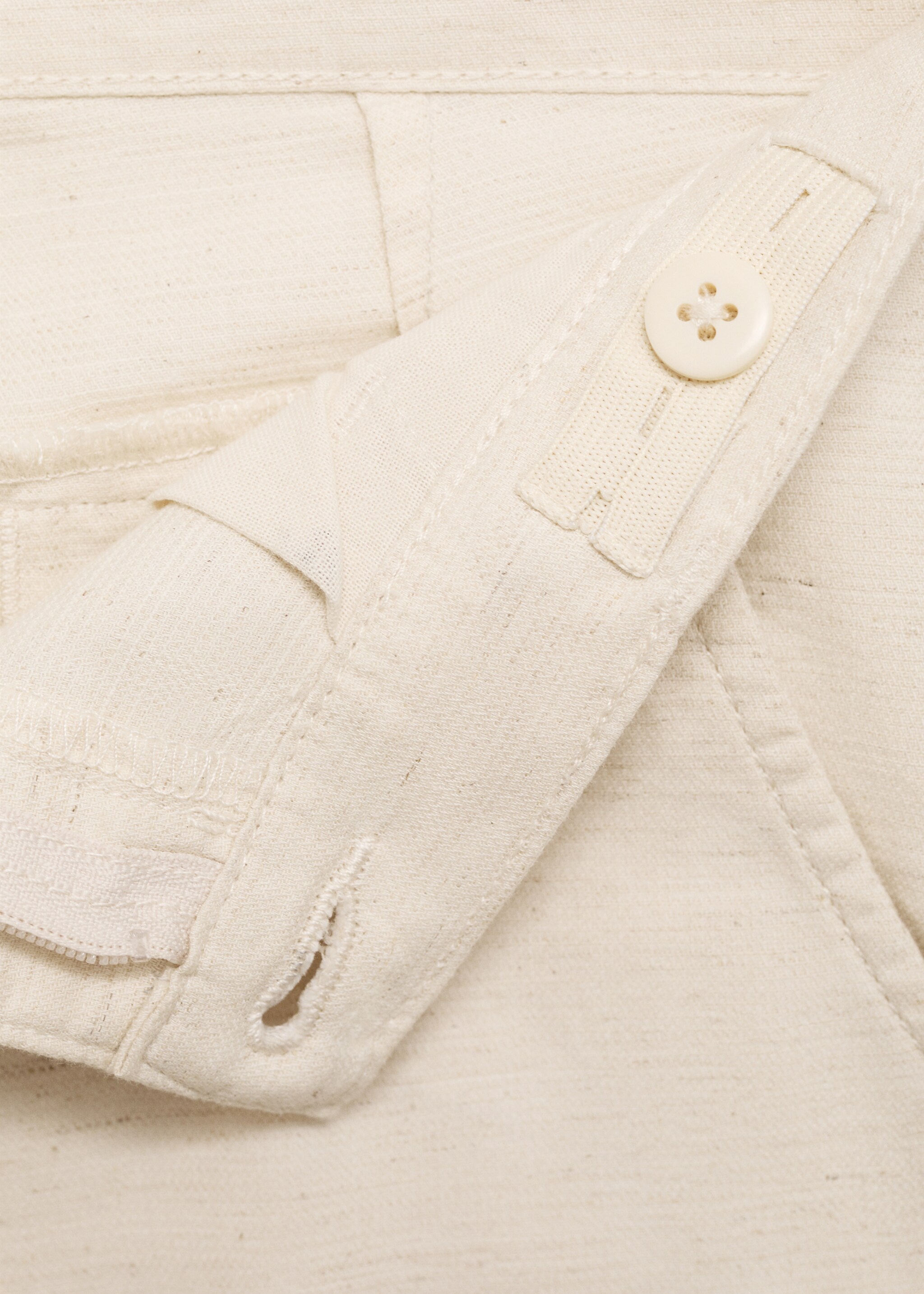 Cotton linen-blend trousers - Details of the article 0, Beige. Ref: 87024404-00.