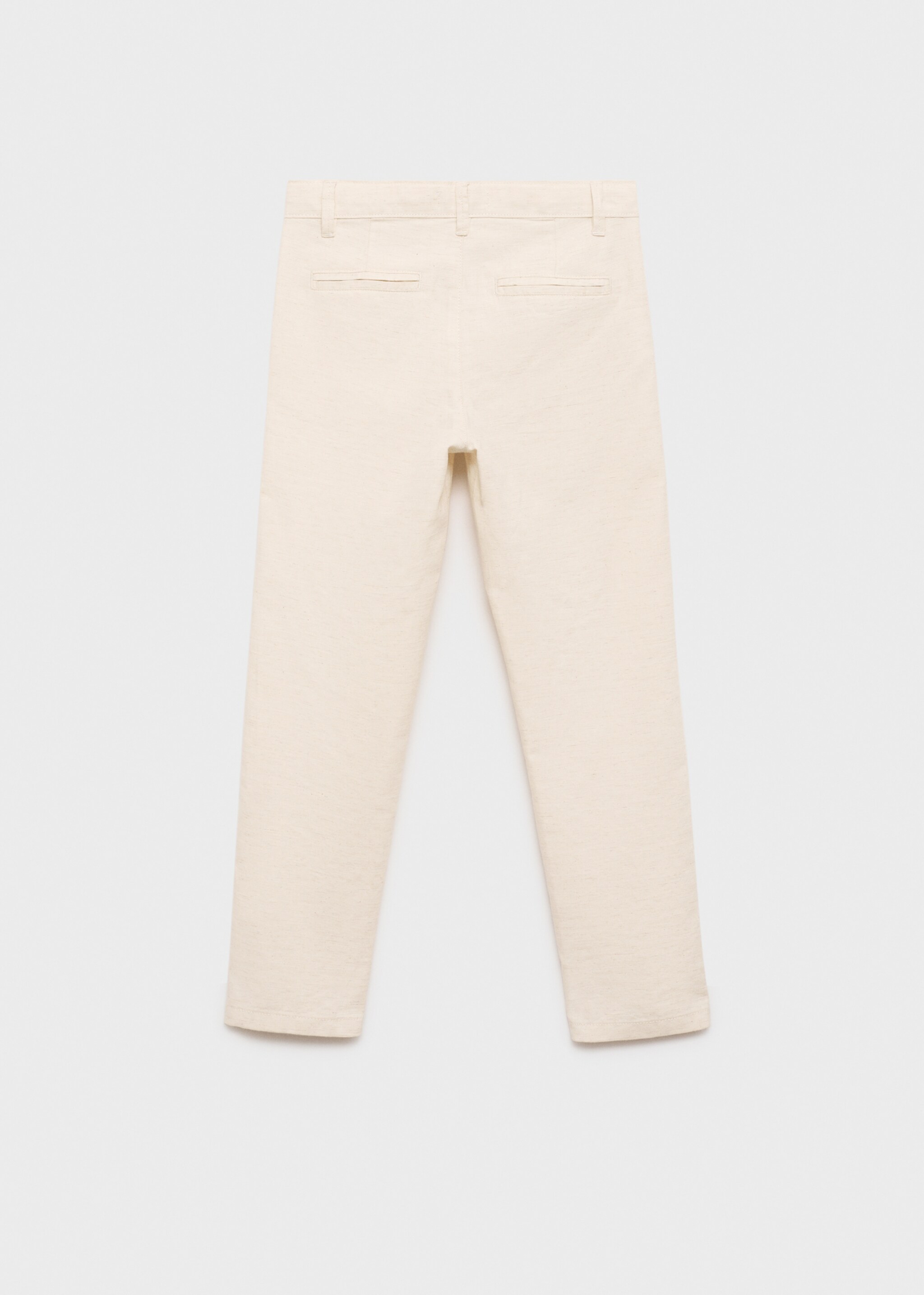 Cotton linen-blend trousers - Reverse of the article, Beige. Ref: 87024404-00.