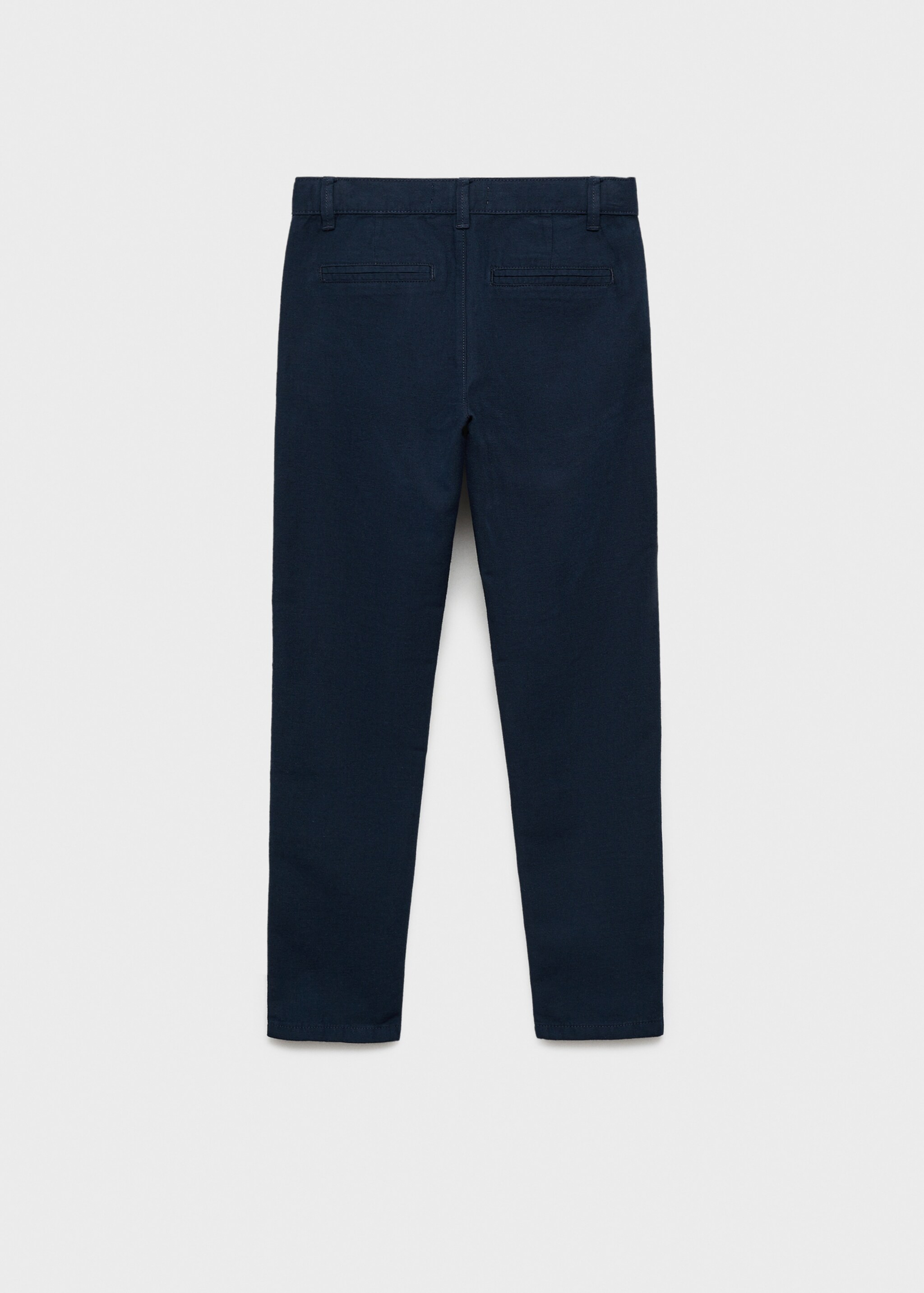 Cotton linen-blend trousers - Reverse of the article, Dark Navy. Ref: 87024404-00.