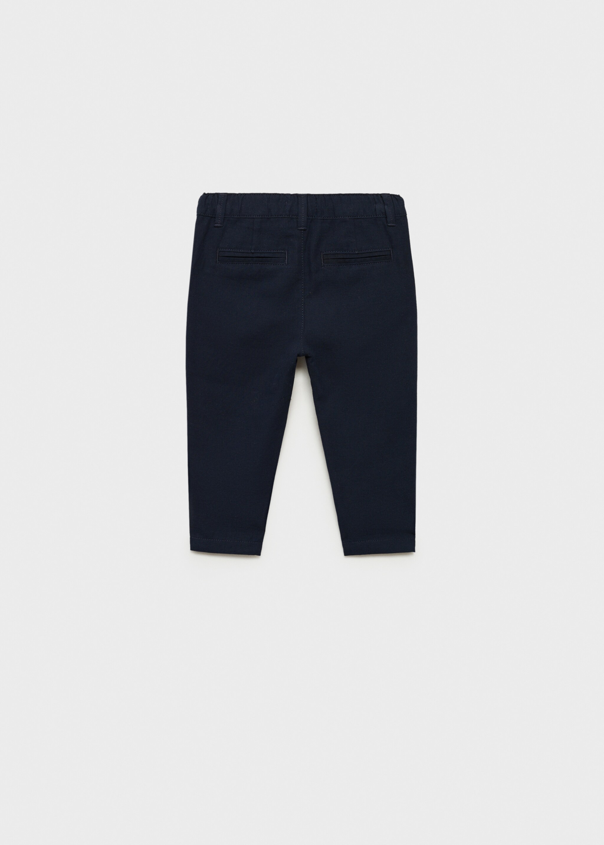 Contrast waistband chinos - Reverse of the article, Dark Navy. Ref: 87024405-00.