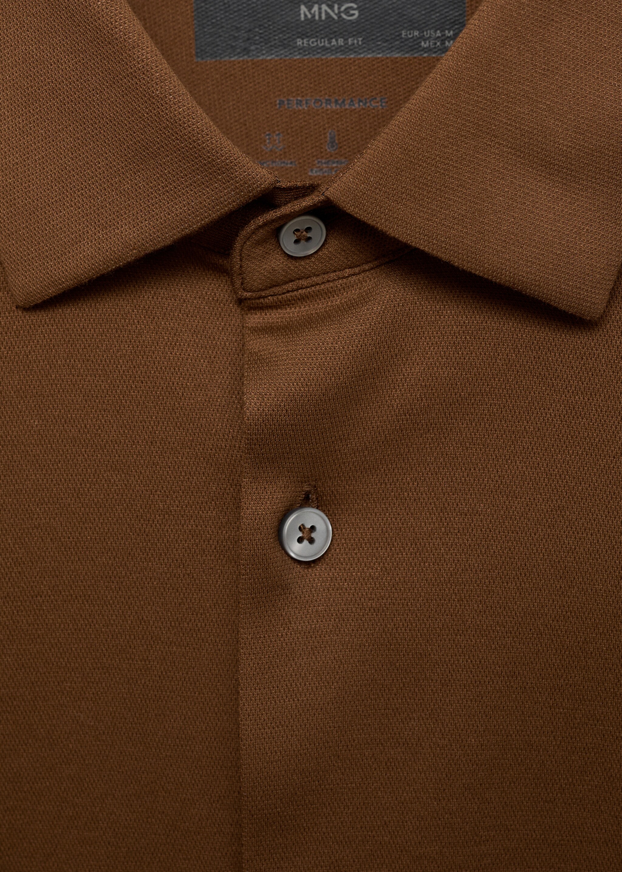 Comfort stretch non-iron shirt - Details of the article 8, Burnt Orange. Ref: 87024408-00.