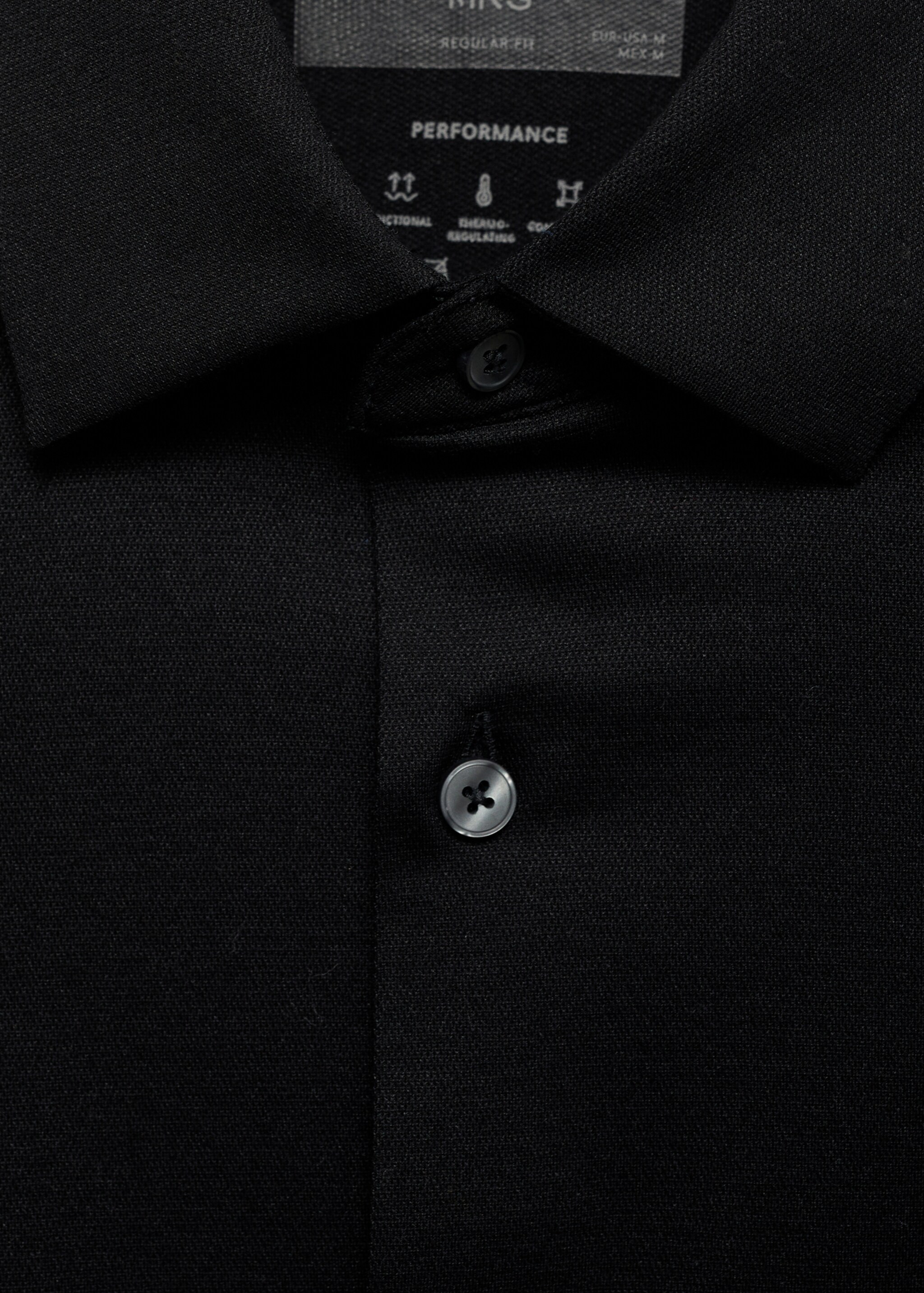 Comfort stretch non-iron shirt - Details of the article 8, Black. Ref: 87024408-00.