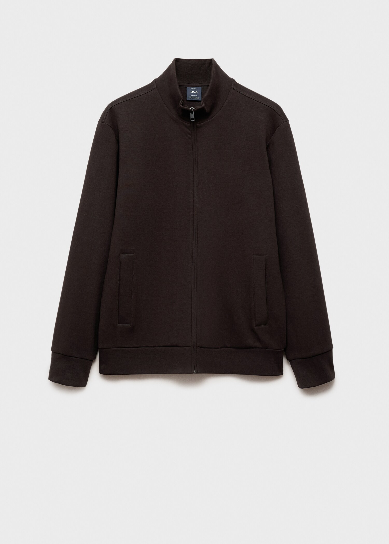 Cotton perkins-neck sweatshirt with zip - Article without model