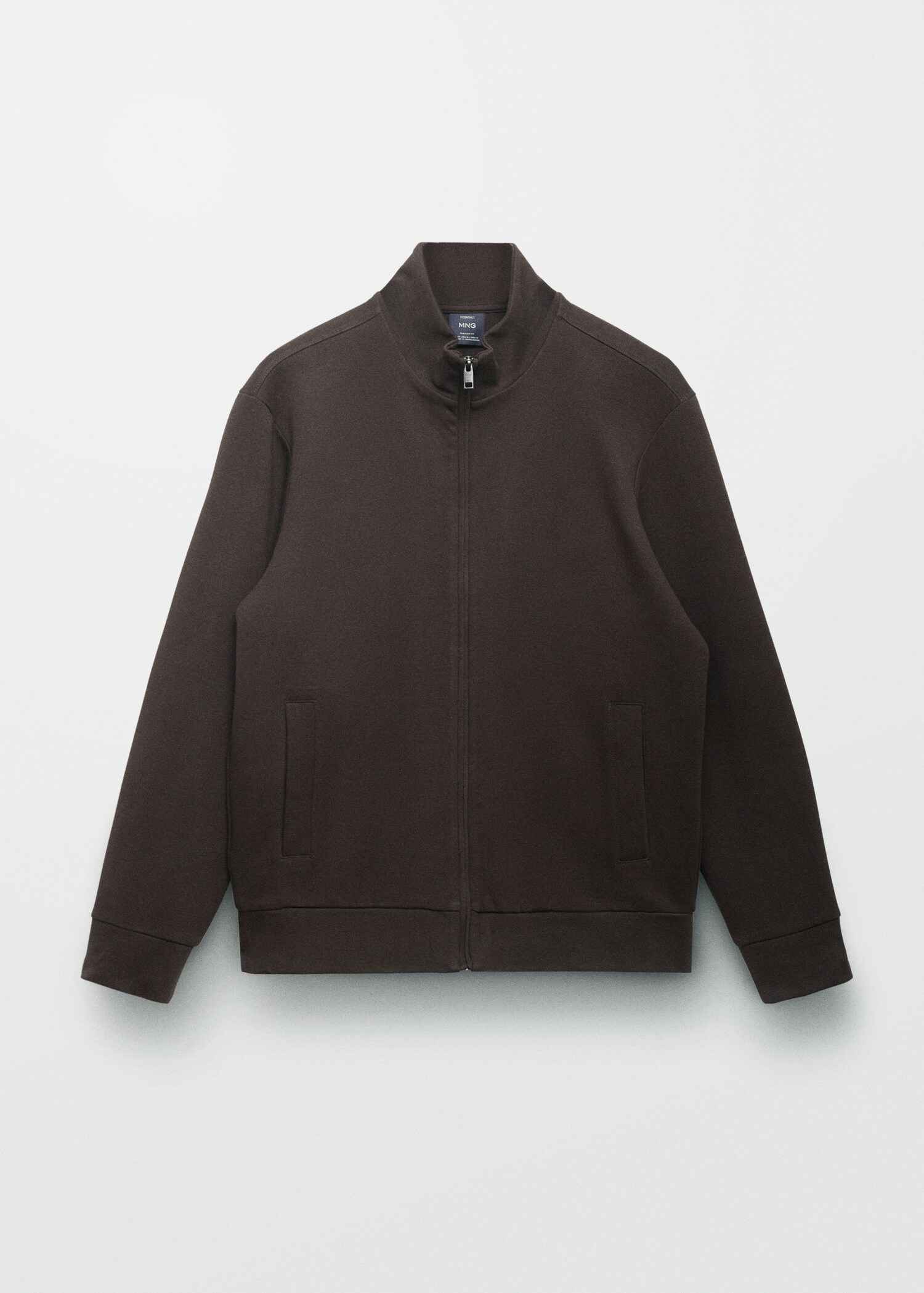 Cotton perkins-neck sweatshirt with zip - Details of the article 5