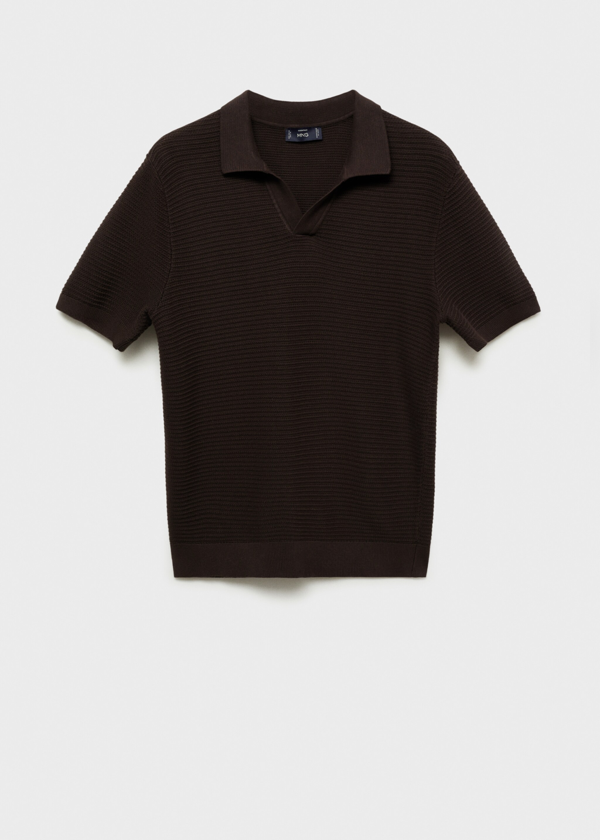 100% cotton knitted polo structure - Article without model, Chocolate. Ref: 87024412-00.