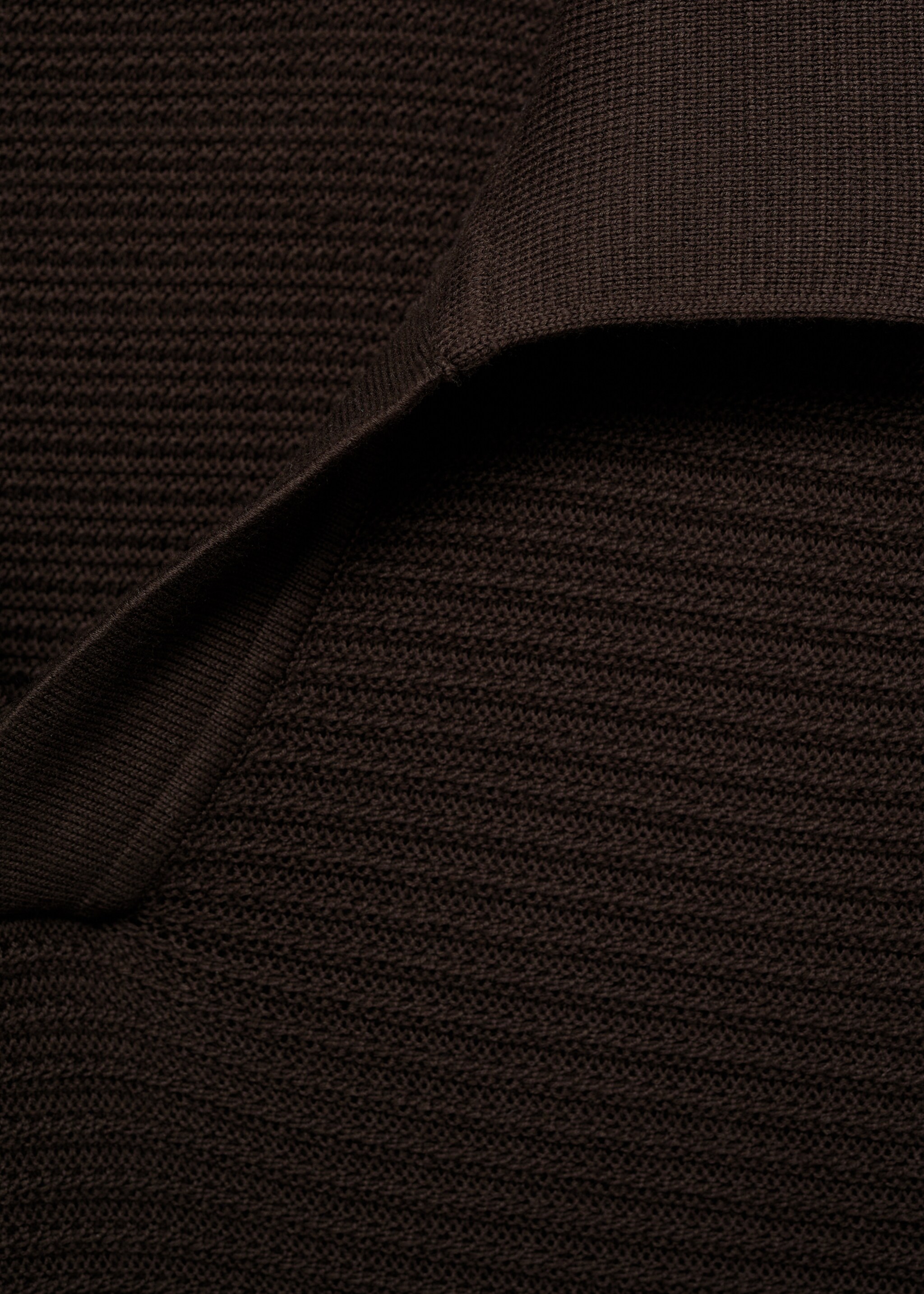 100% cotton knitted polo structure - Details of the article 8, Chocolate. Ref: 87024412-00.