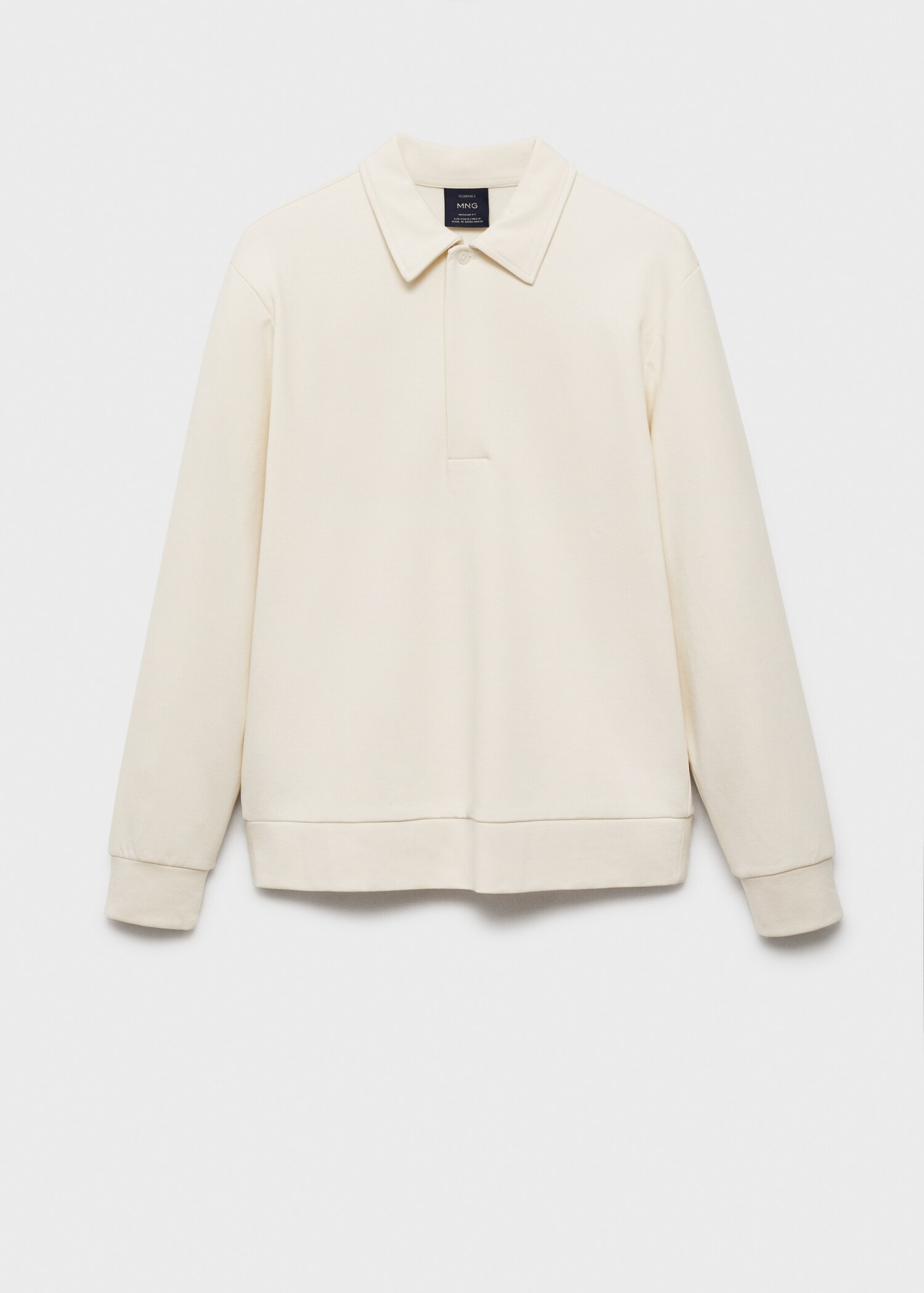 Regular-fit cotton polo sweatshirt - Article without model