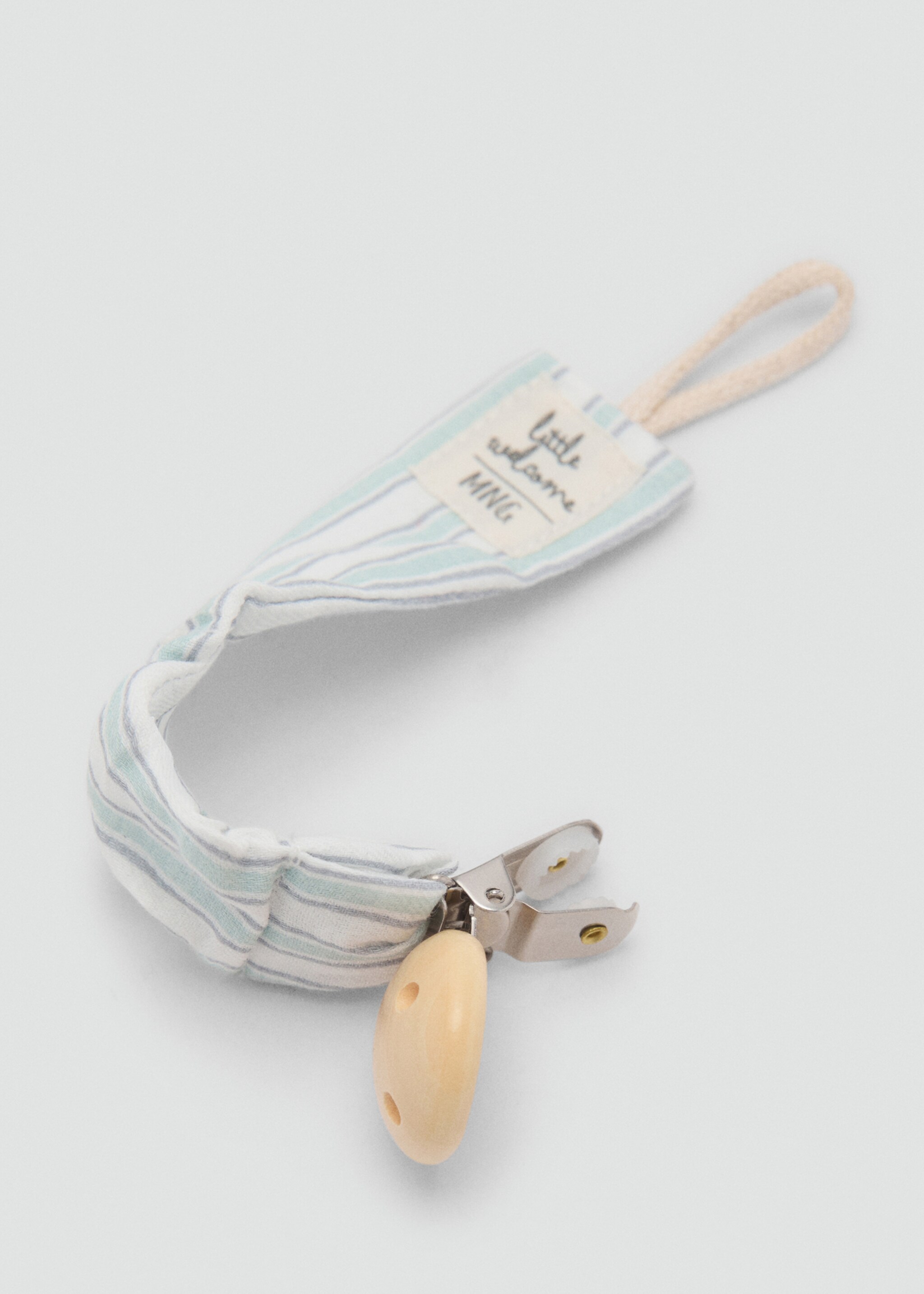 Striped brooch pacifier holder - Article without model, Off White. Ref: 87024415-00.