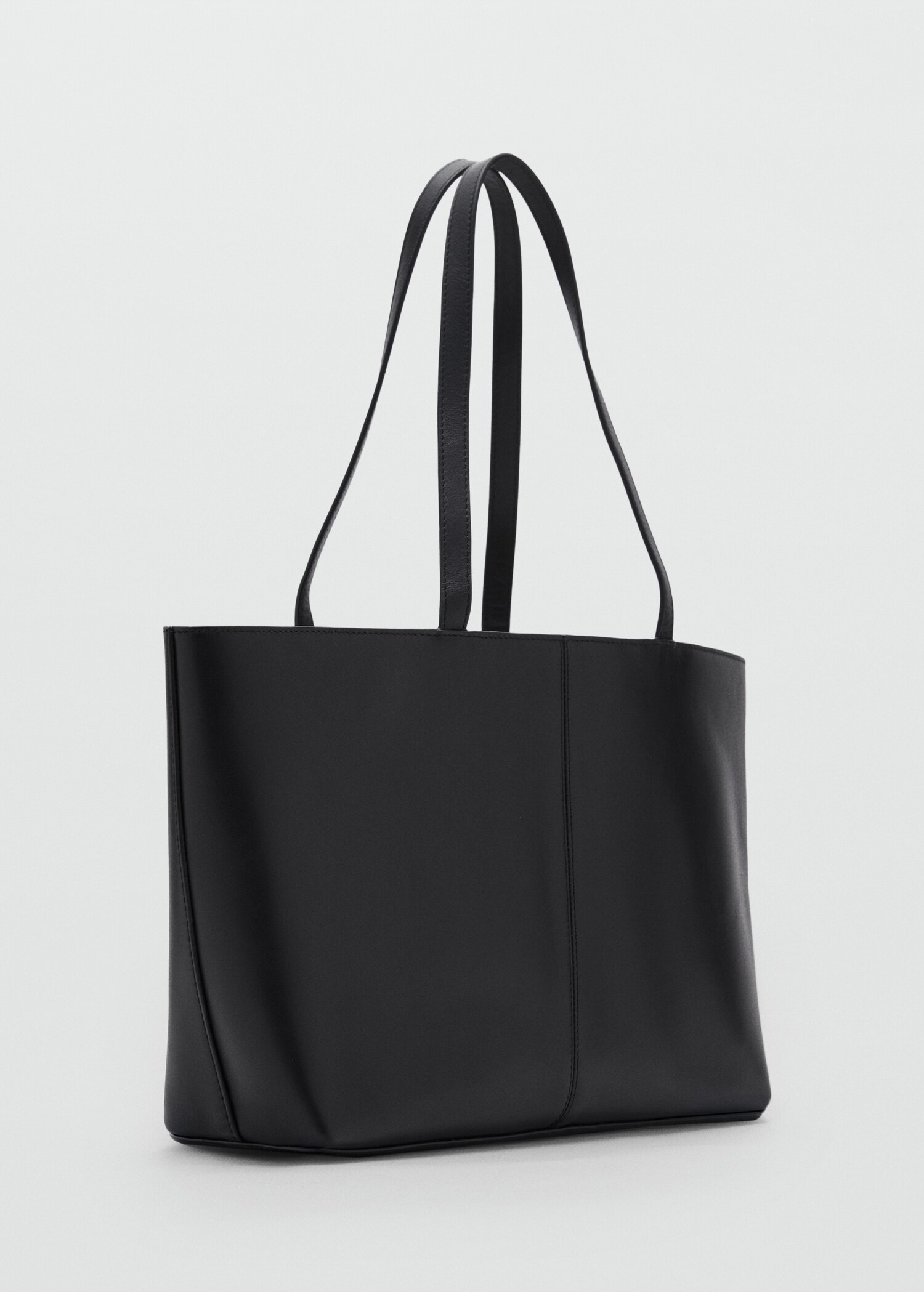 Medium leather shopper bag - Medium plane