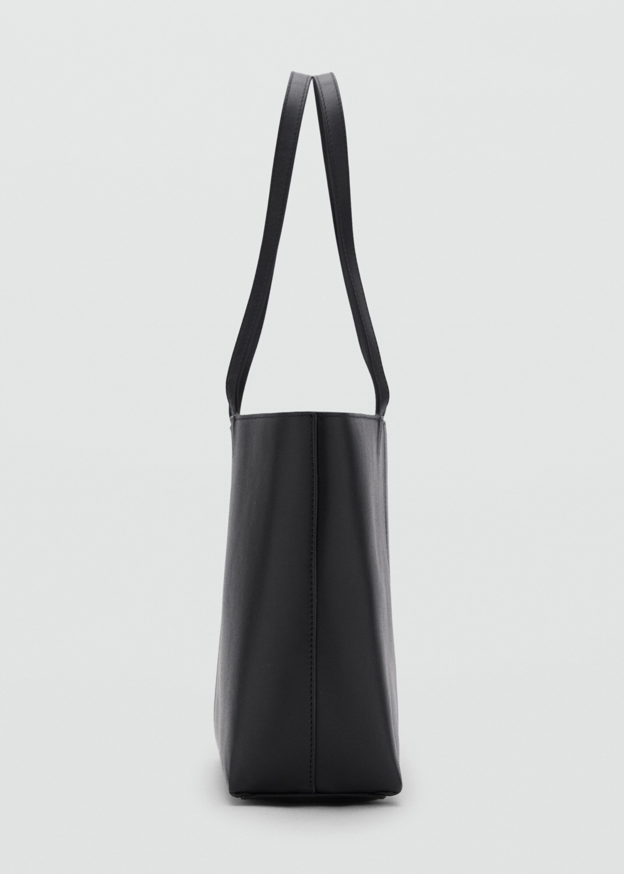 Medium leather shopper bag - Details of the article 1, Black. Ref: 87024420-00.