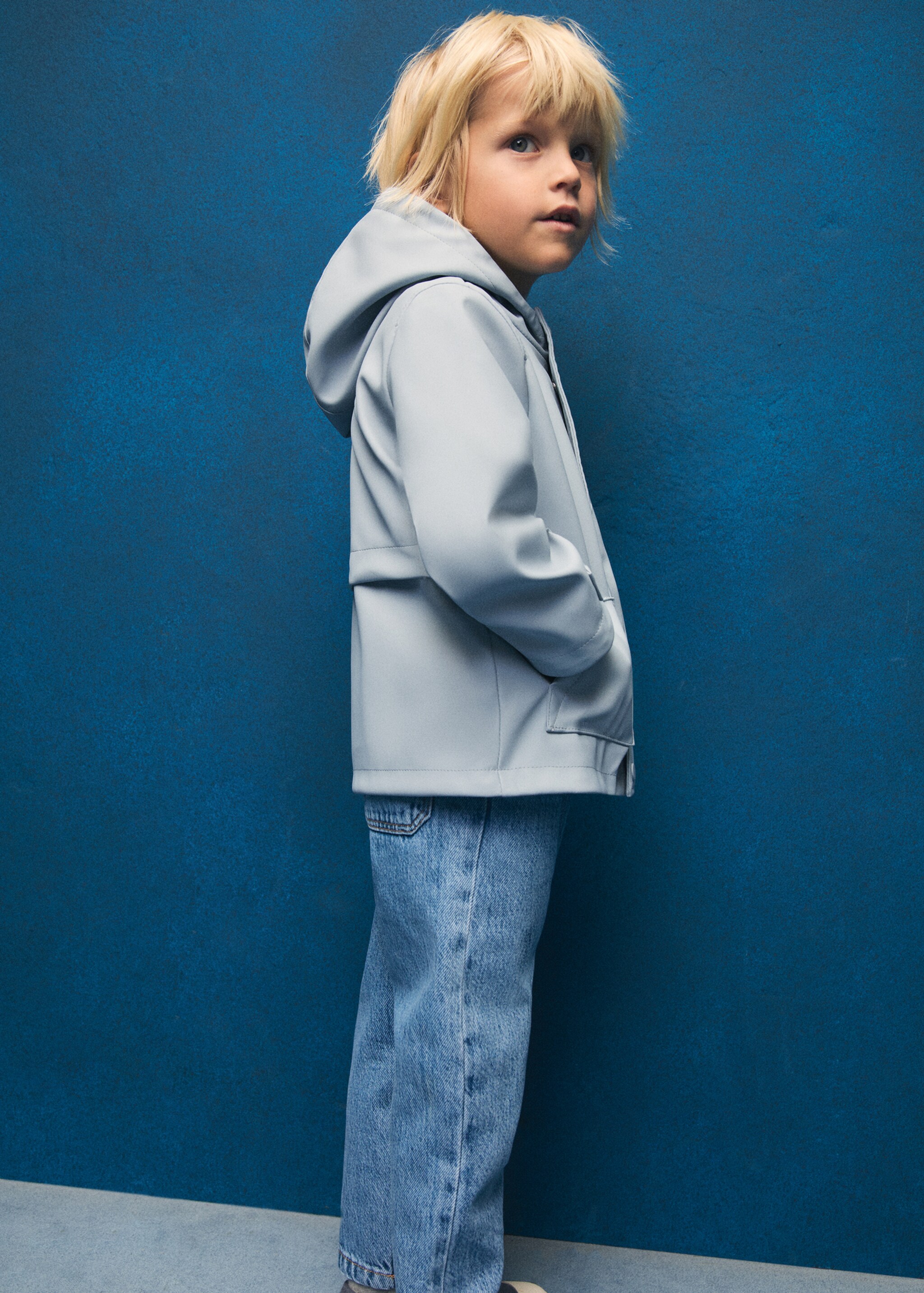 Water-repellent quilted jacket - Details of the article 5, Sky Blue. Ref: 87024792-00.